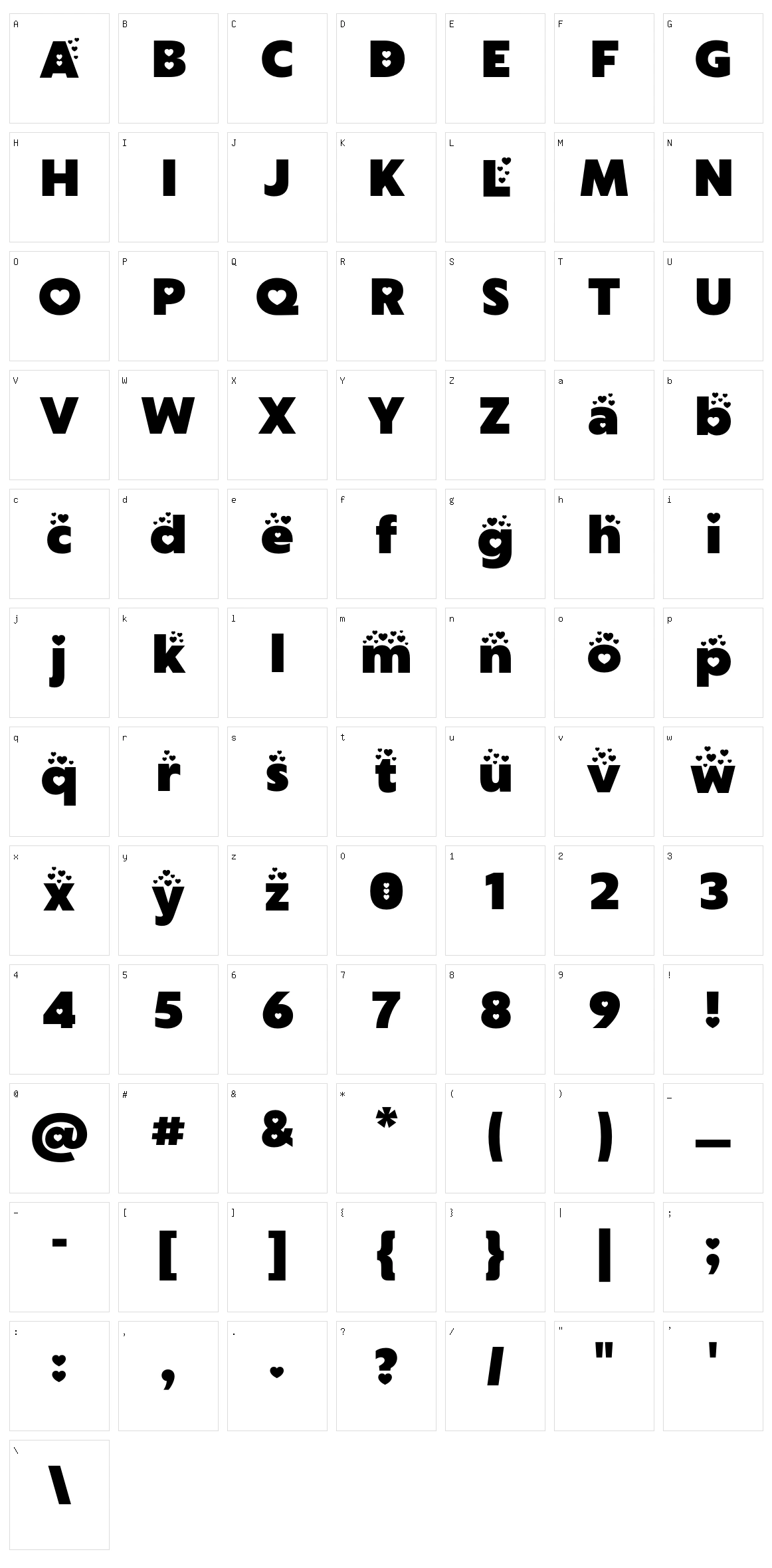 Lovebeat Character Set