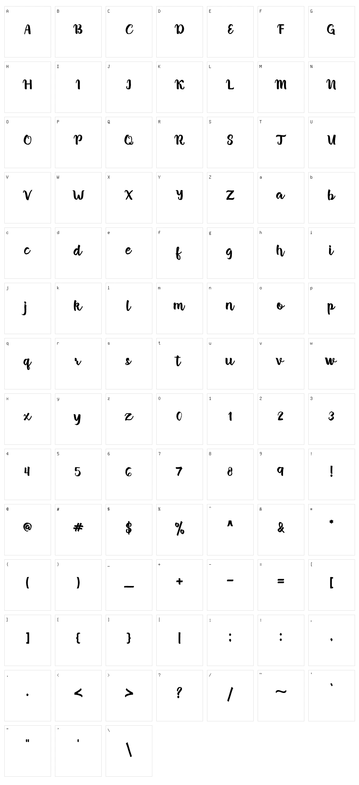 Brush Stroke Character Set