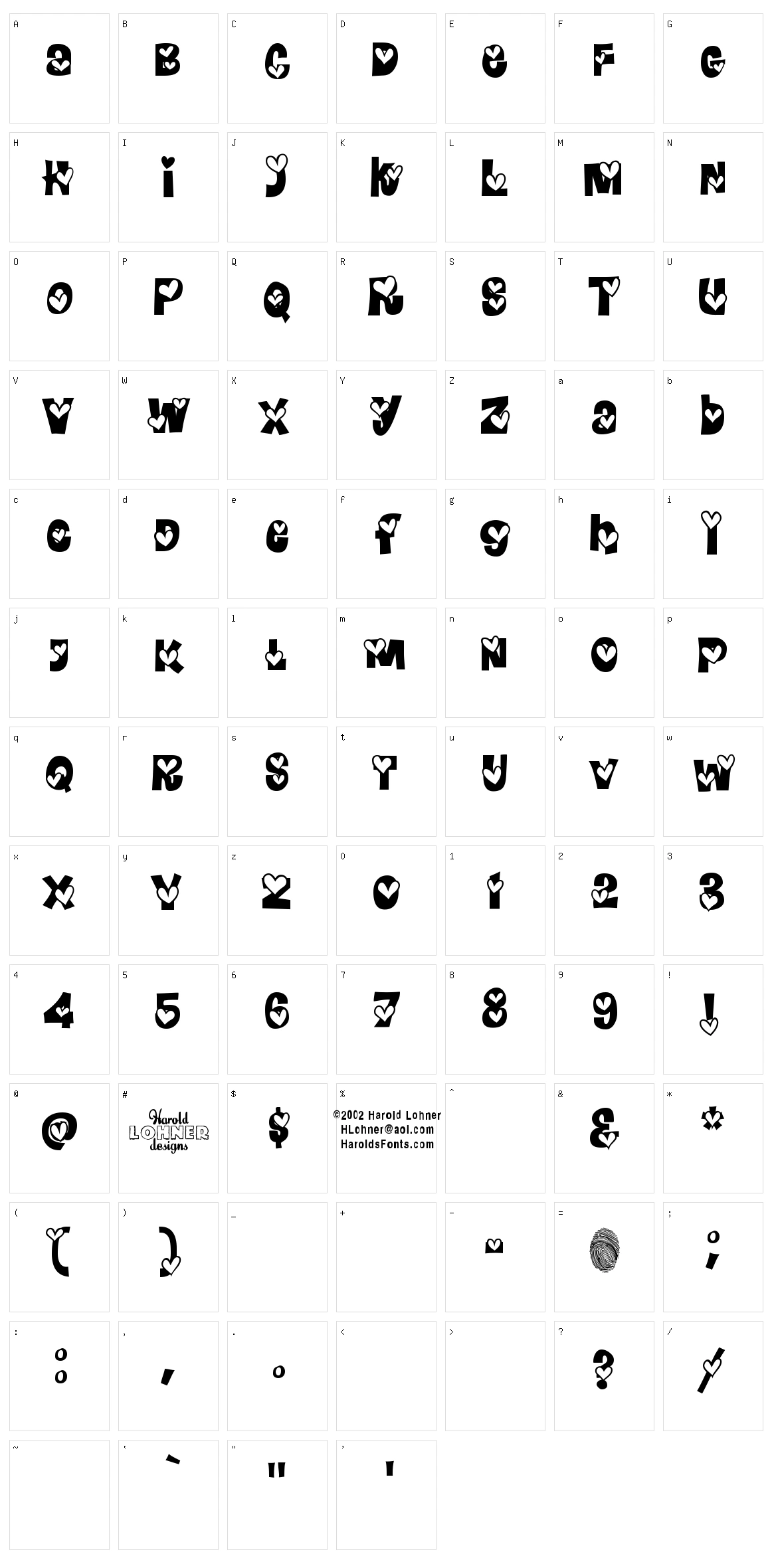 Heartland Character Set