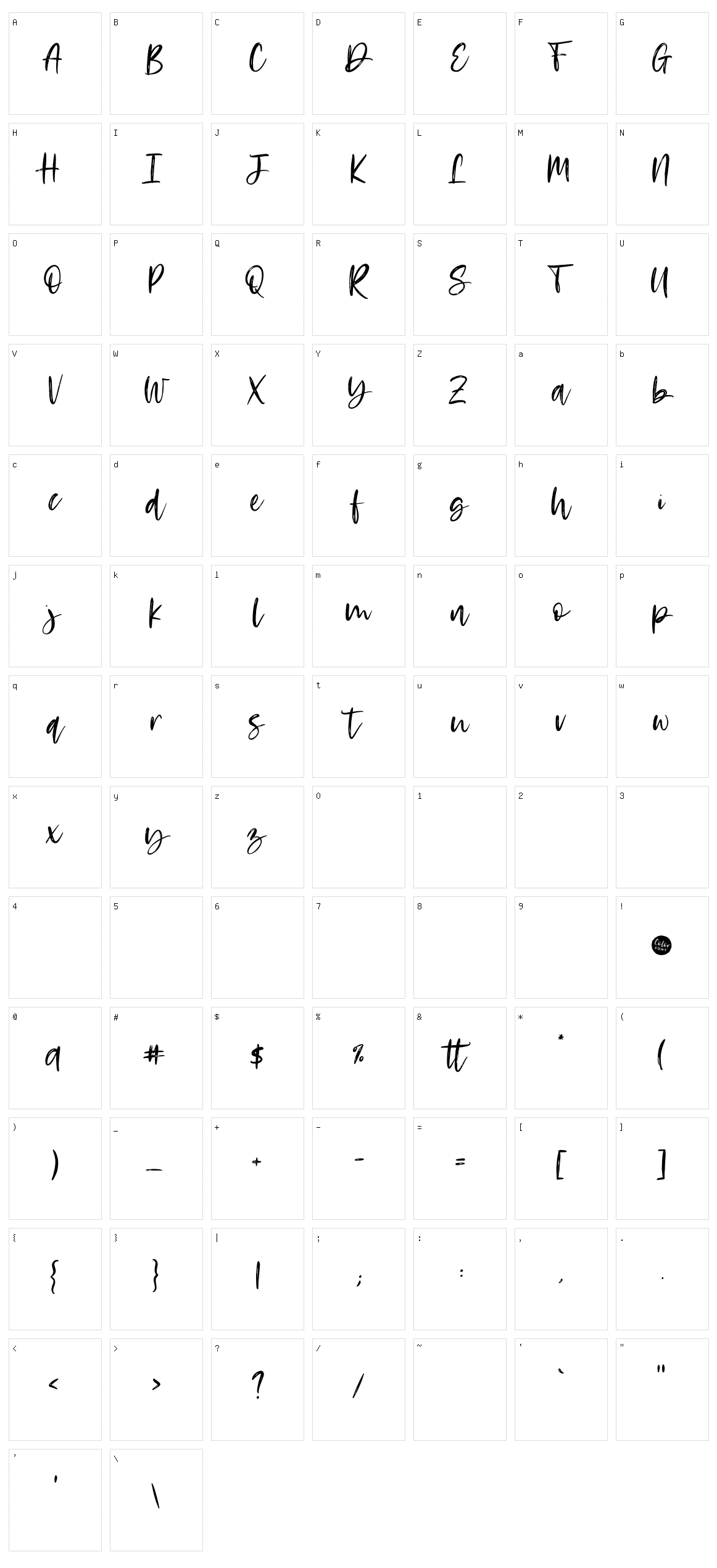 Rosetta Character Set