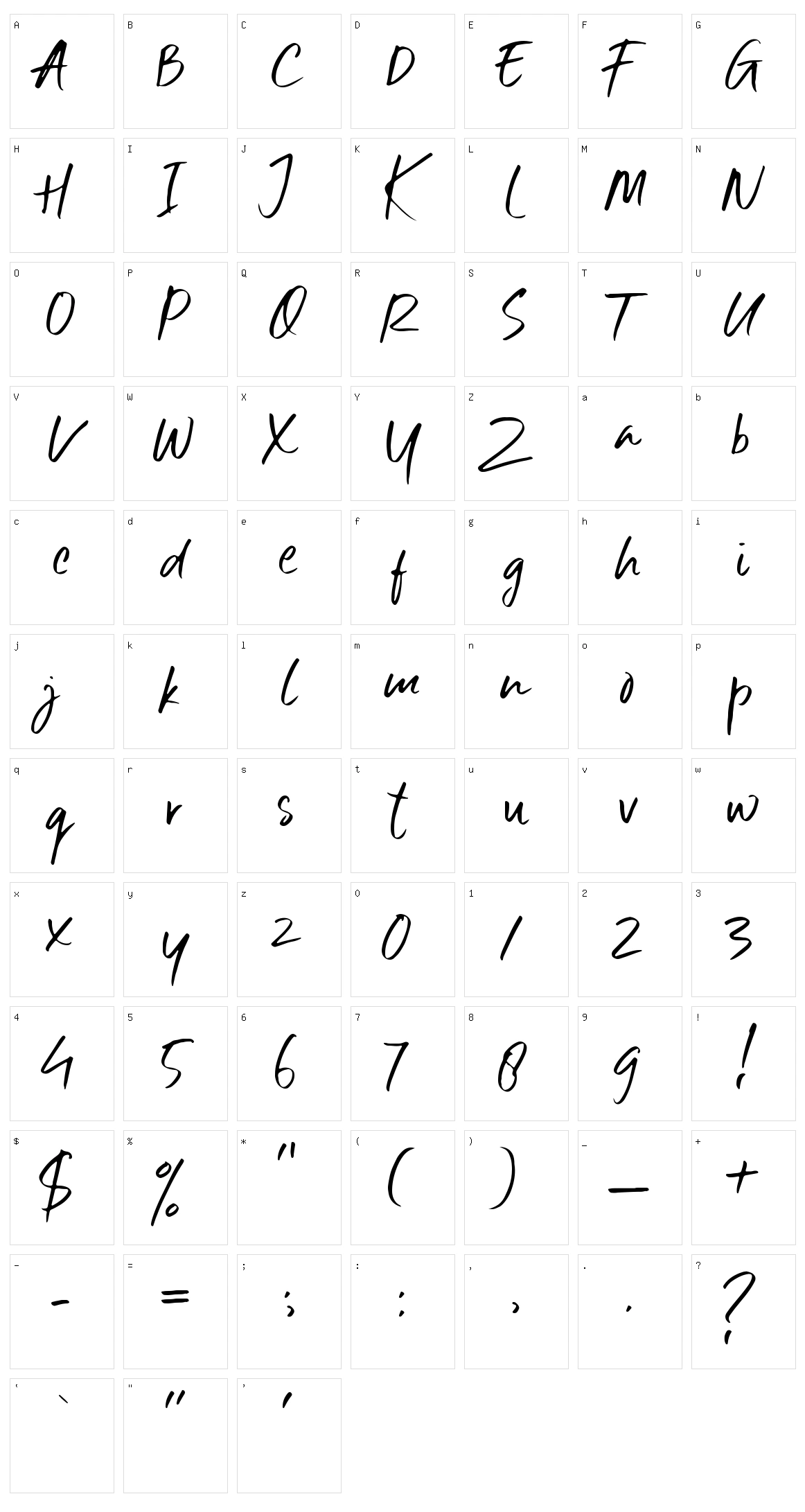 Six Away Character Set
