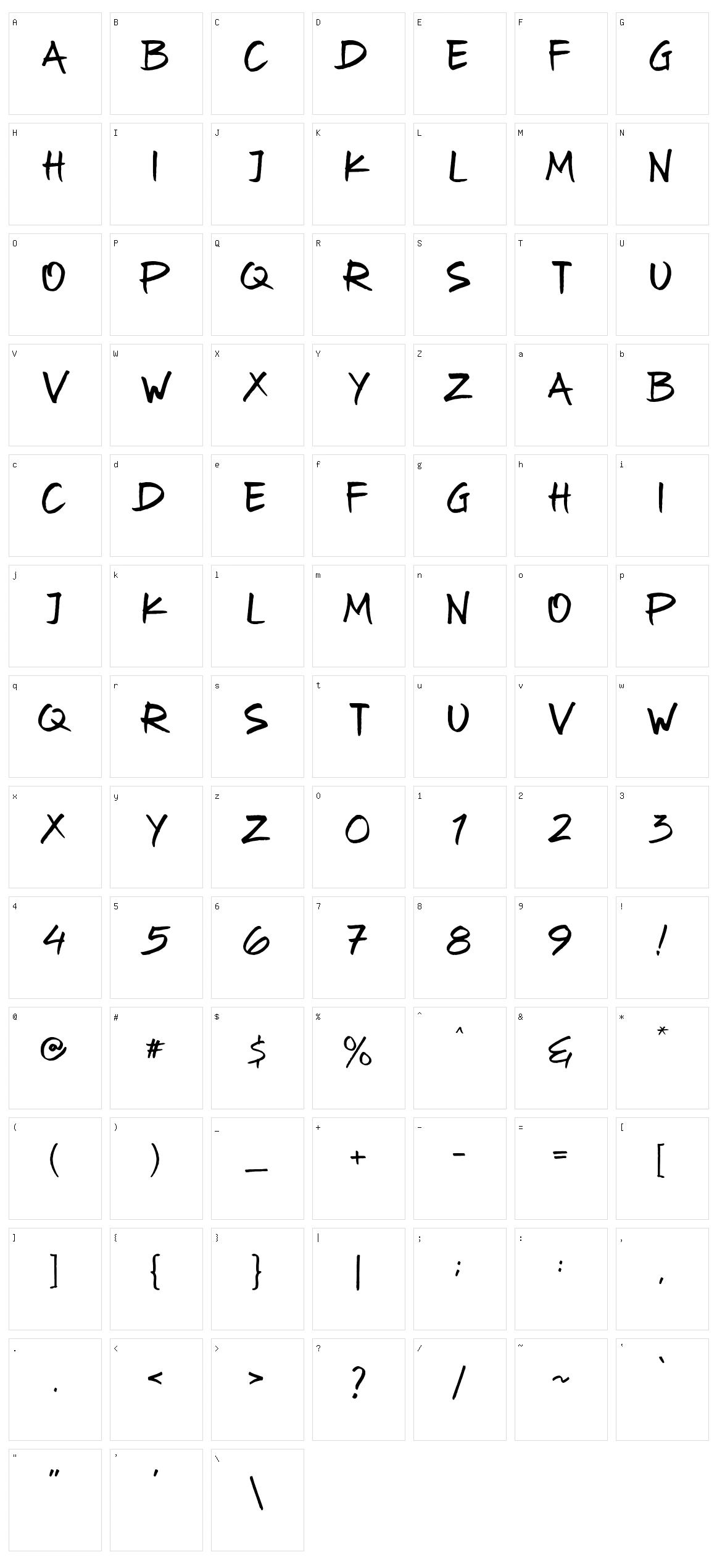 Oyget! Character Set