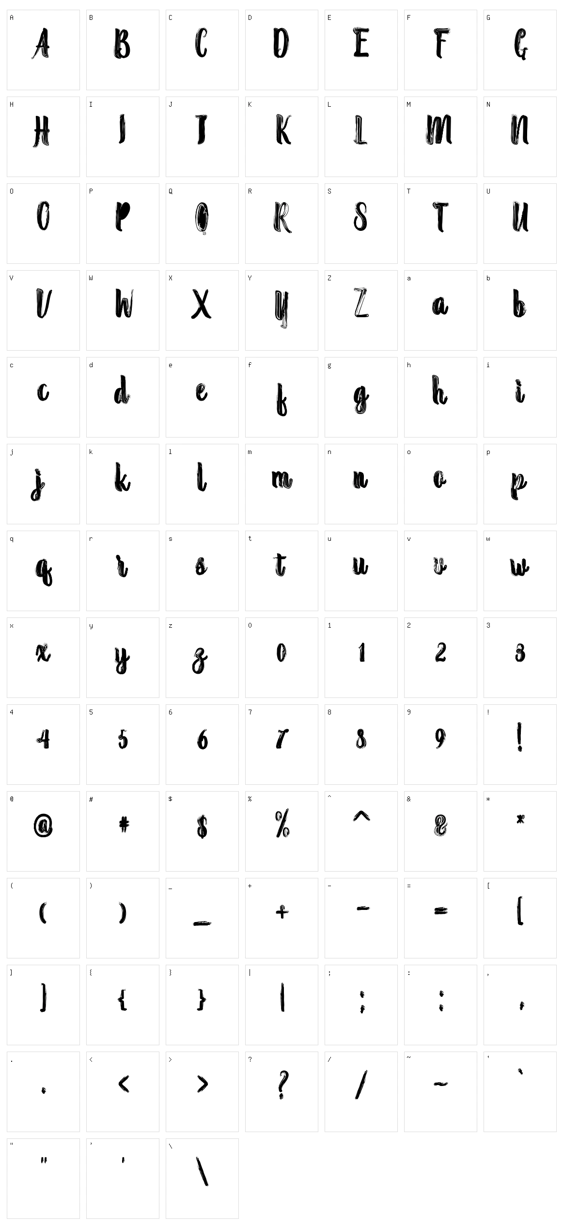Randoem Brush Character Set
