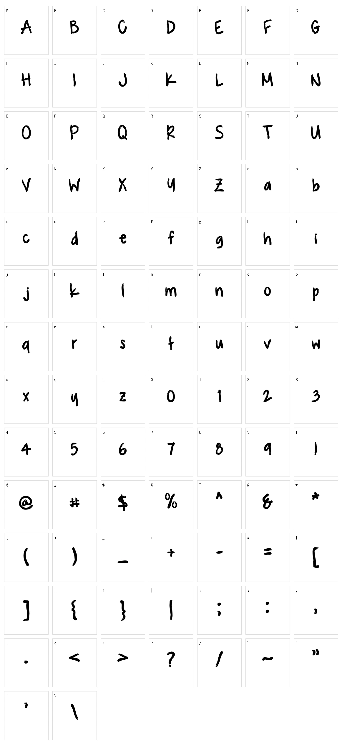 Kuasque Character Set