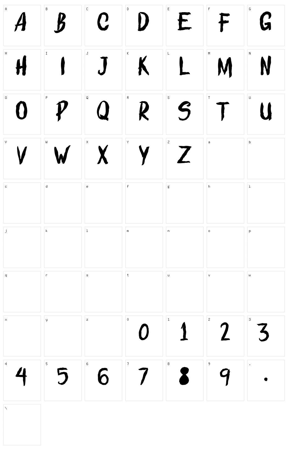 Rolling Strokes Character Set