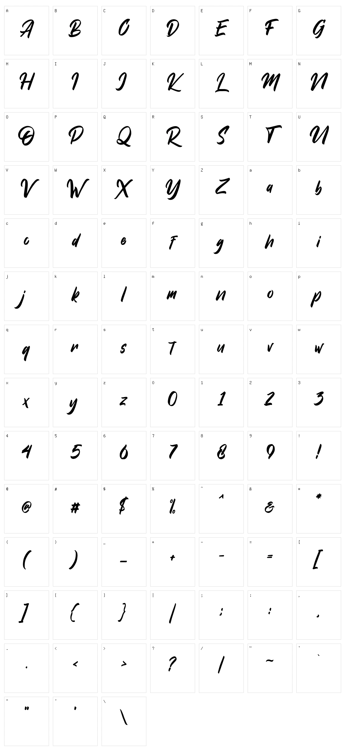 Dakwart Letter Character Set