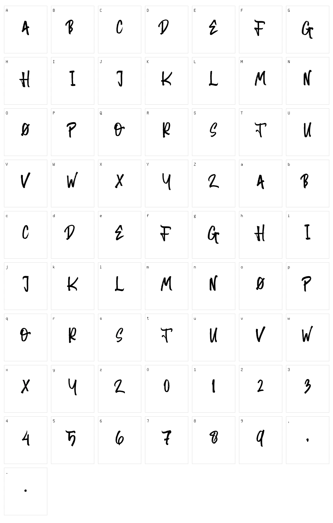 Random Brush Character Set