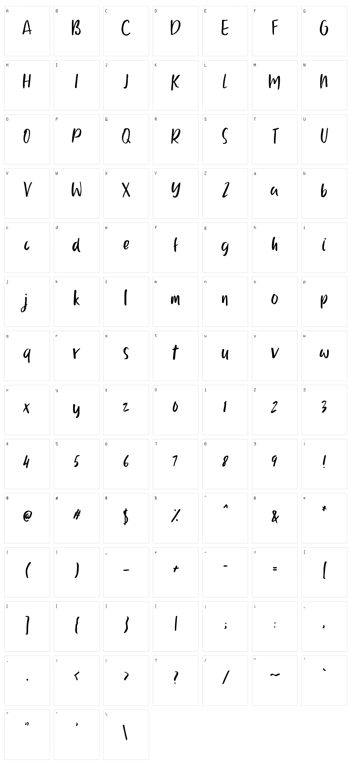 Ballystic Character Set