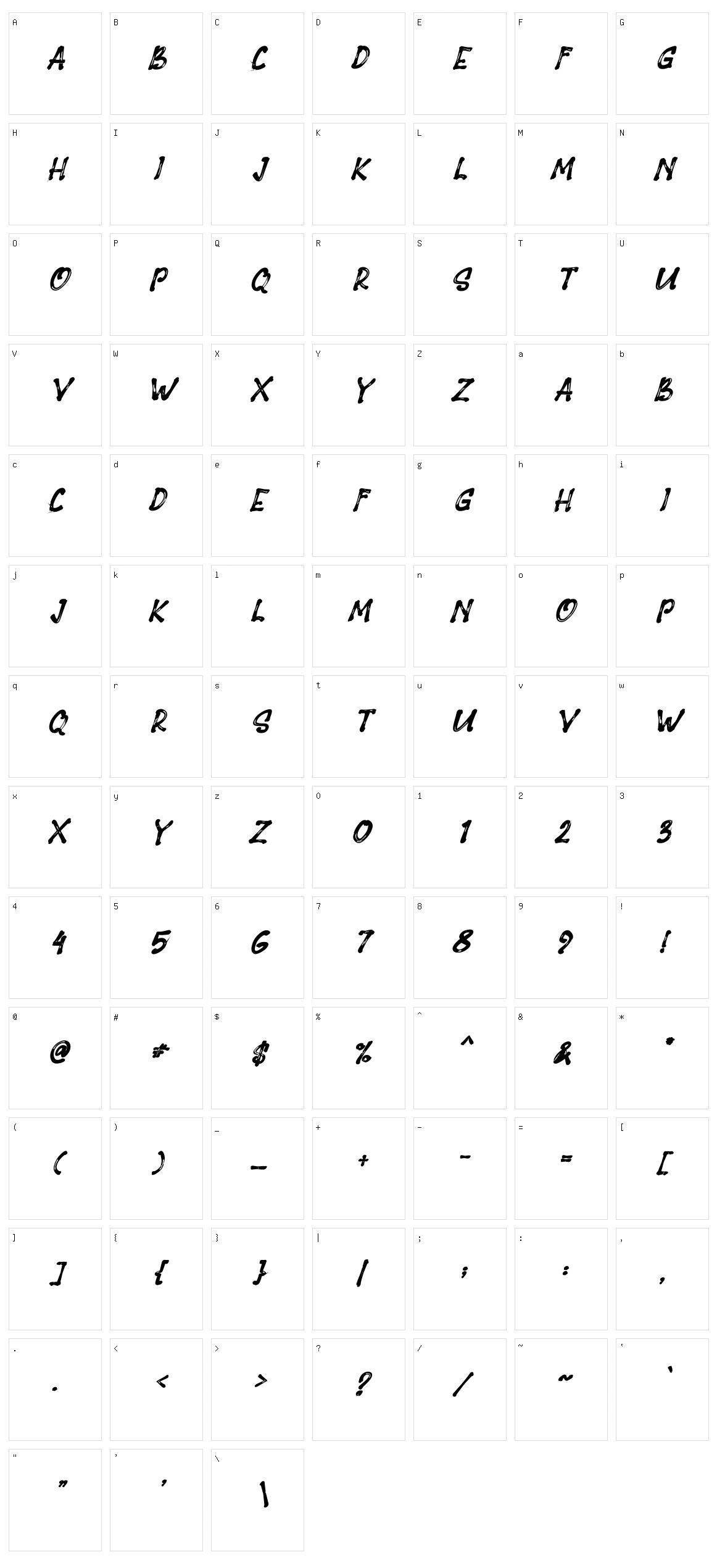 Sensaka Character Set