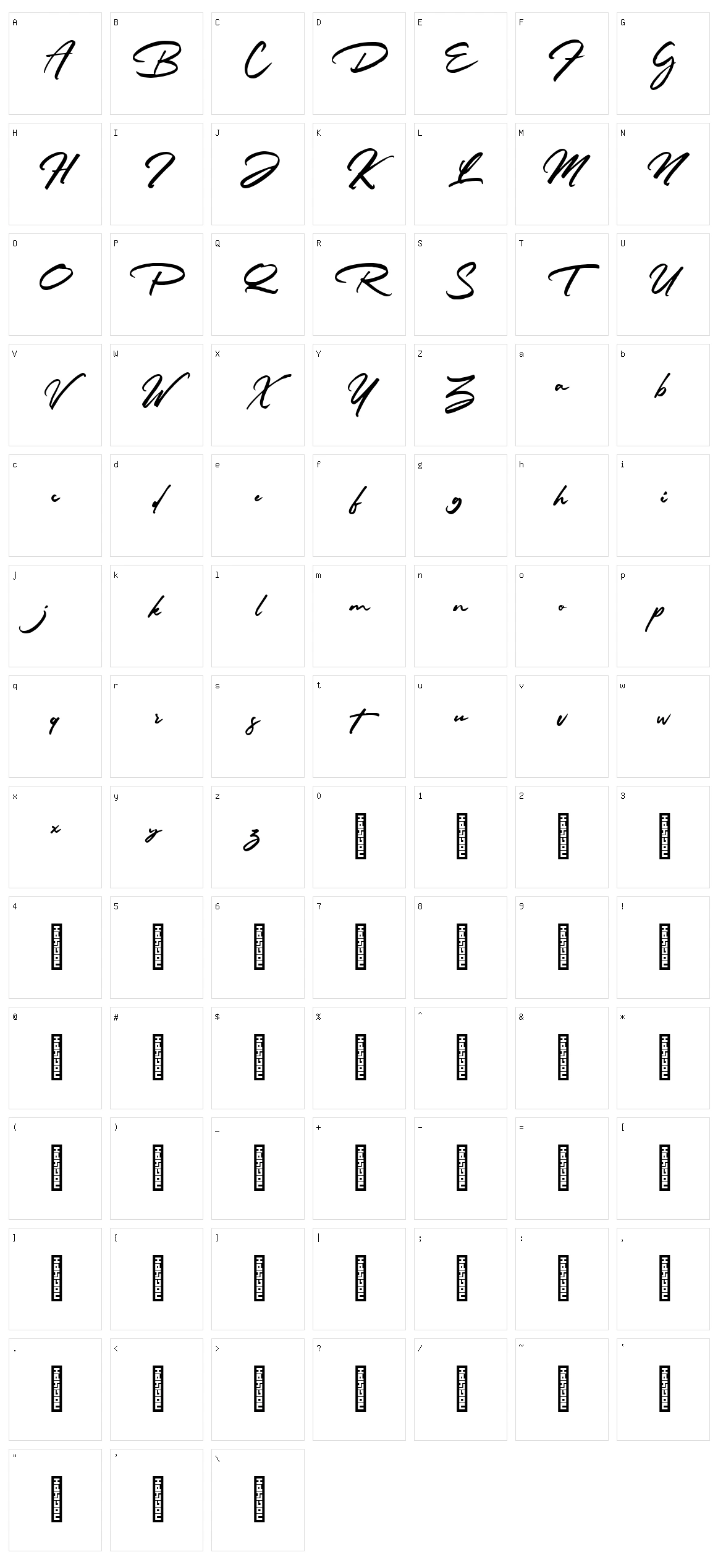 Rathiak Character Set