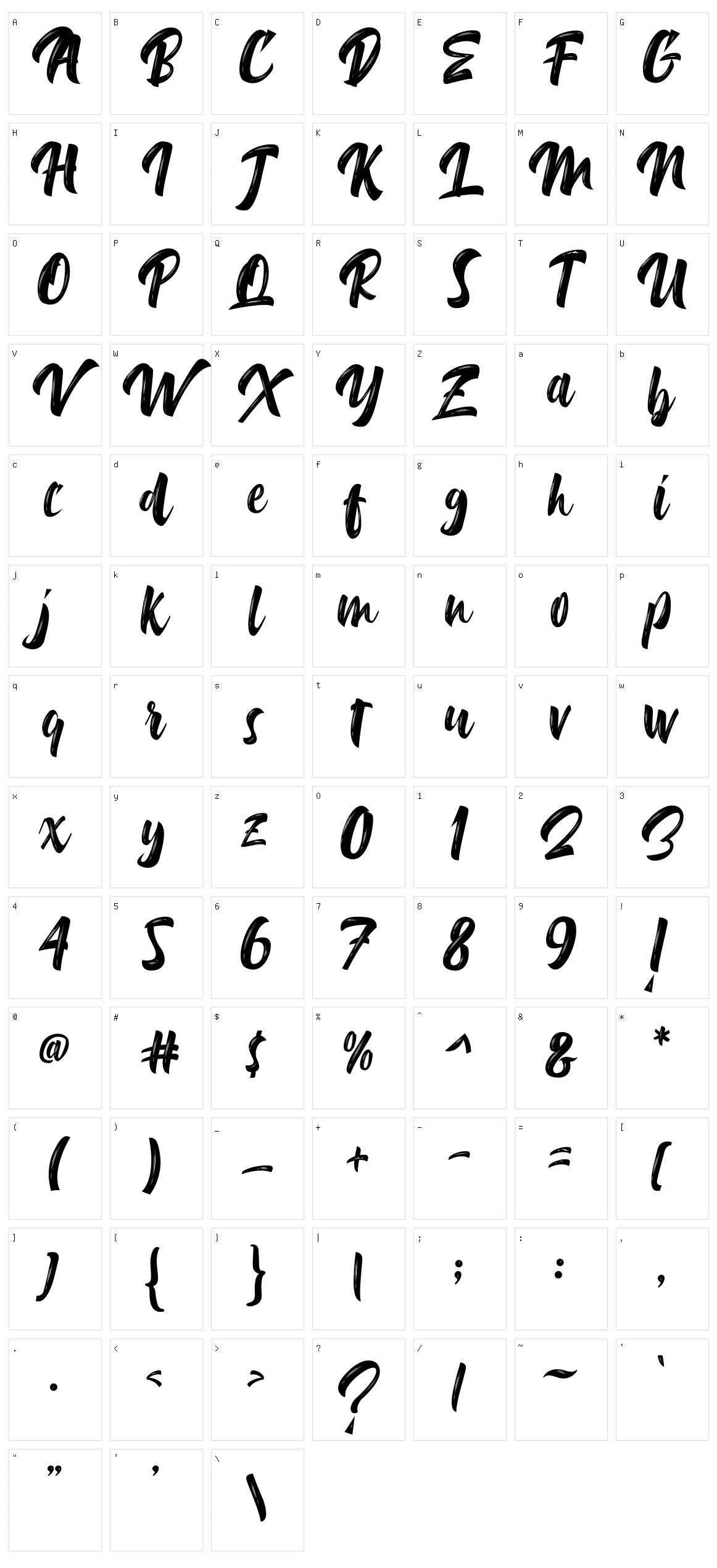 Delimax Character Set