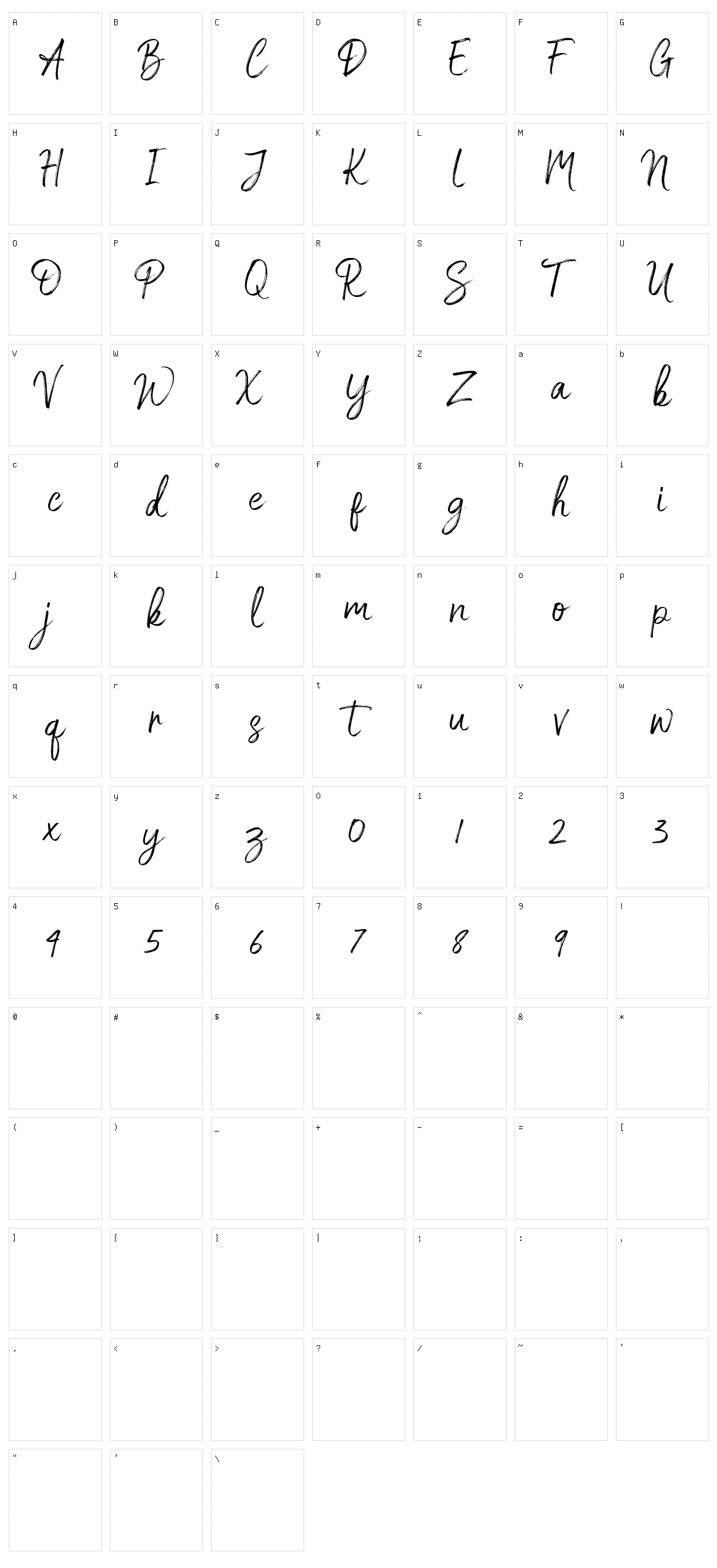 White Buttell Character Set