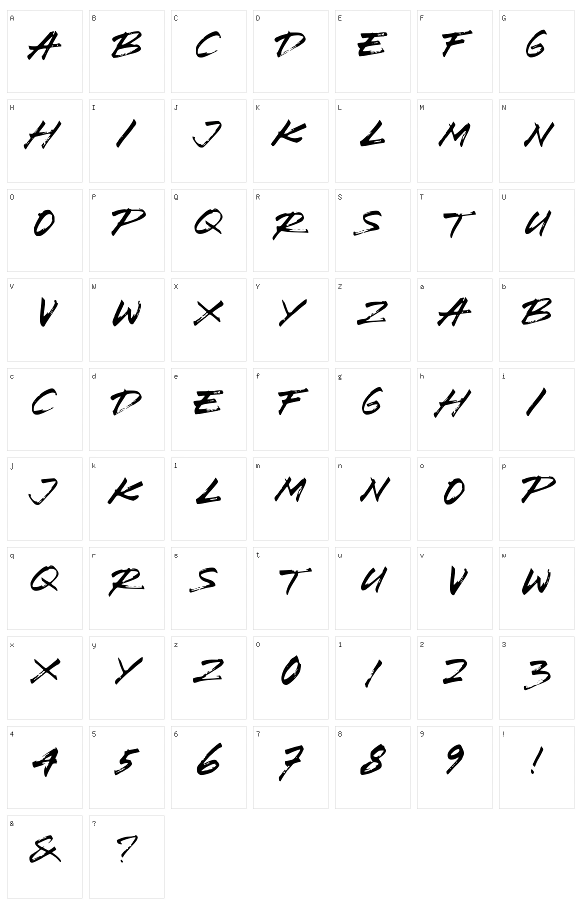 Brush & Wedco Character Set