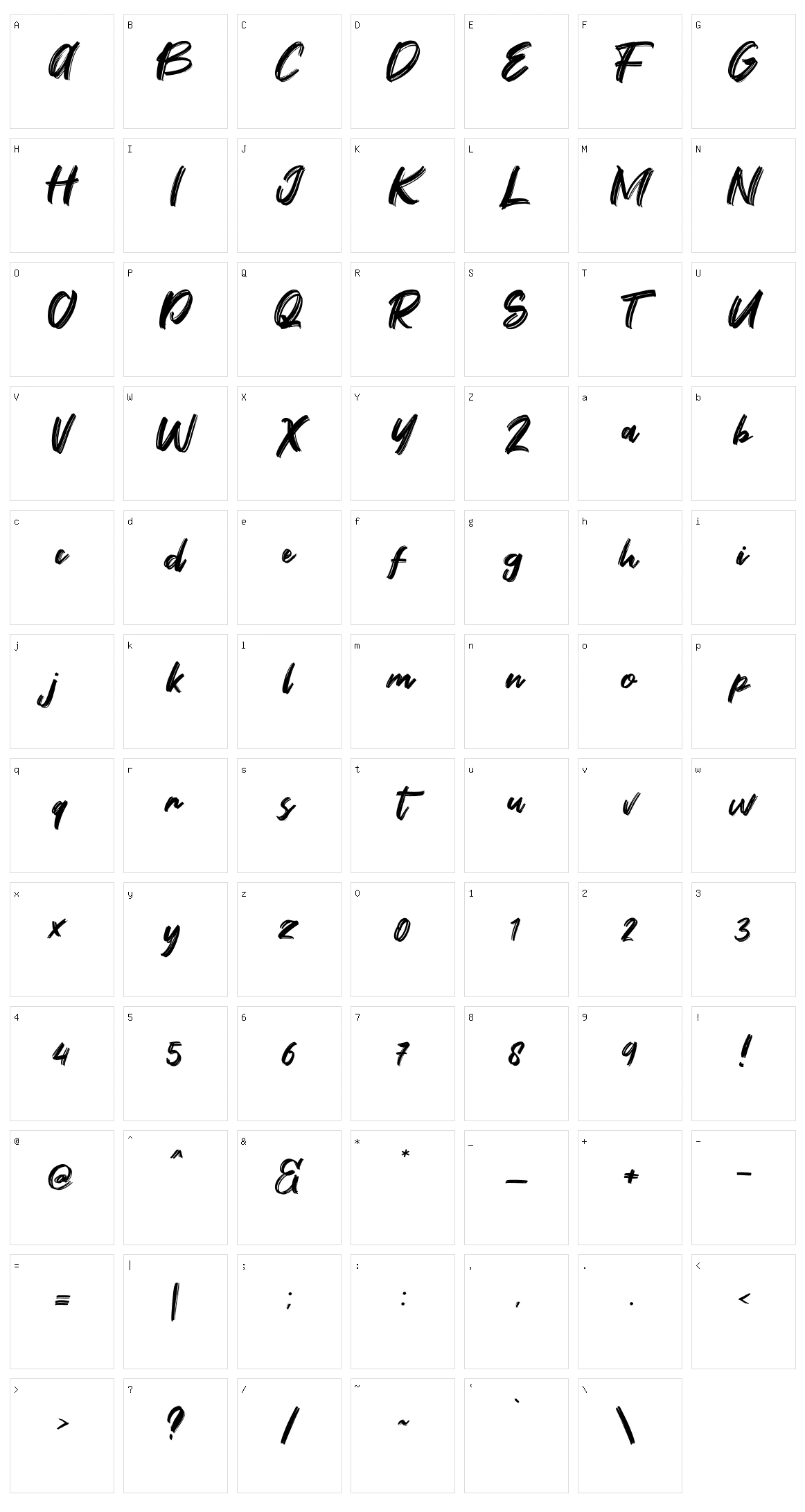 Fontbliz Character Set
