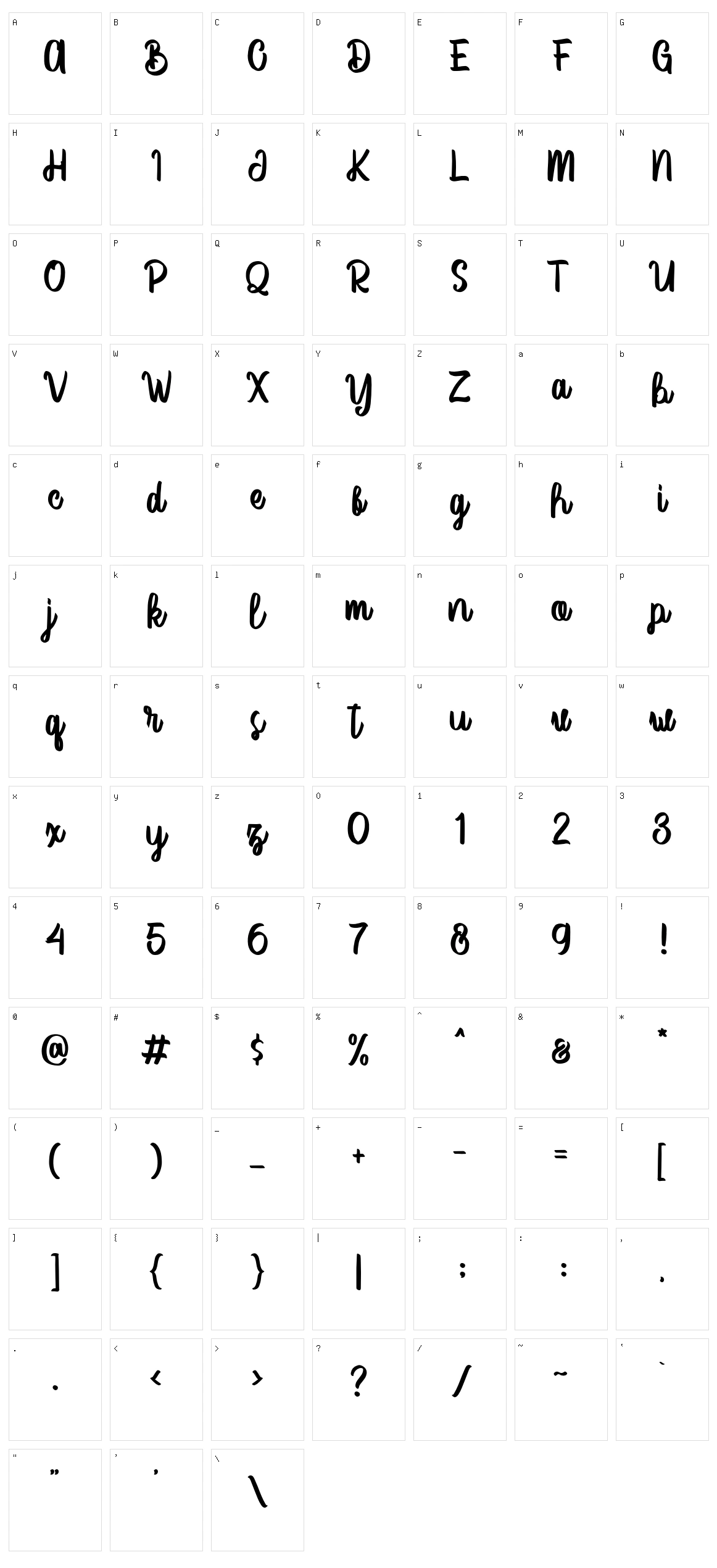 Vector Type Character Set