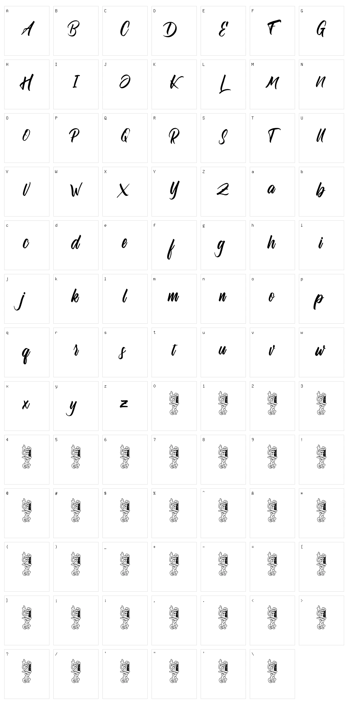 Satarland Character Set
