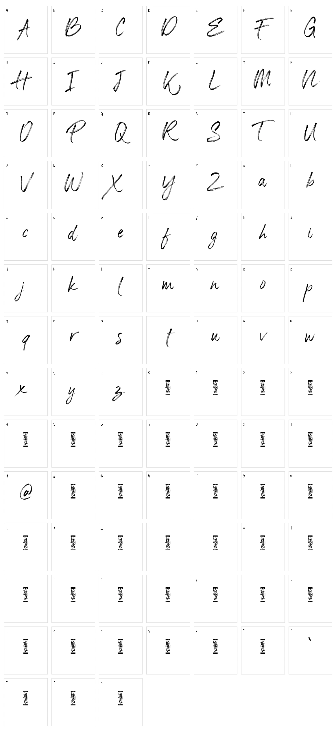 Panterick Character Set