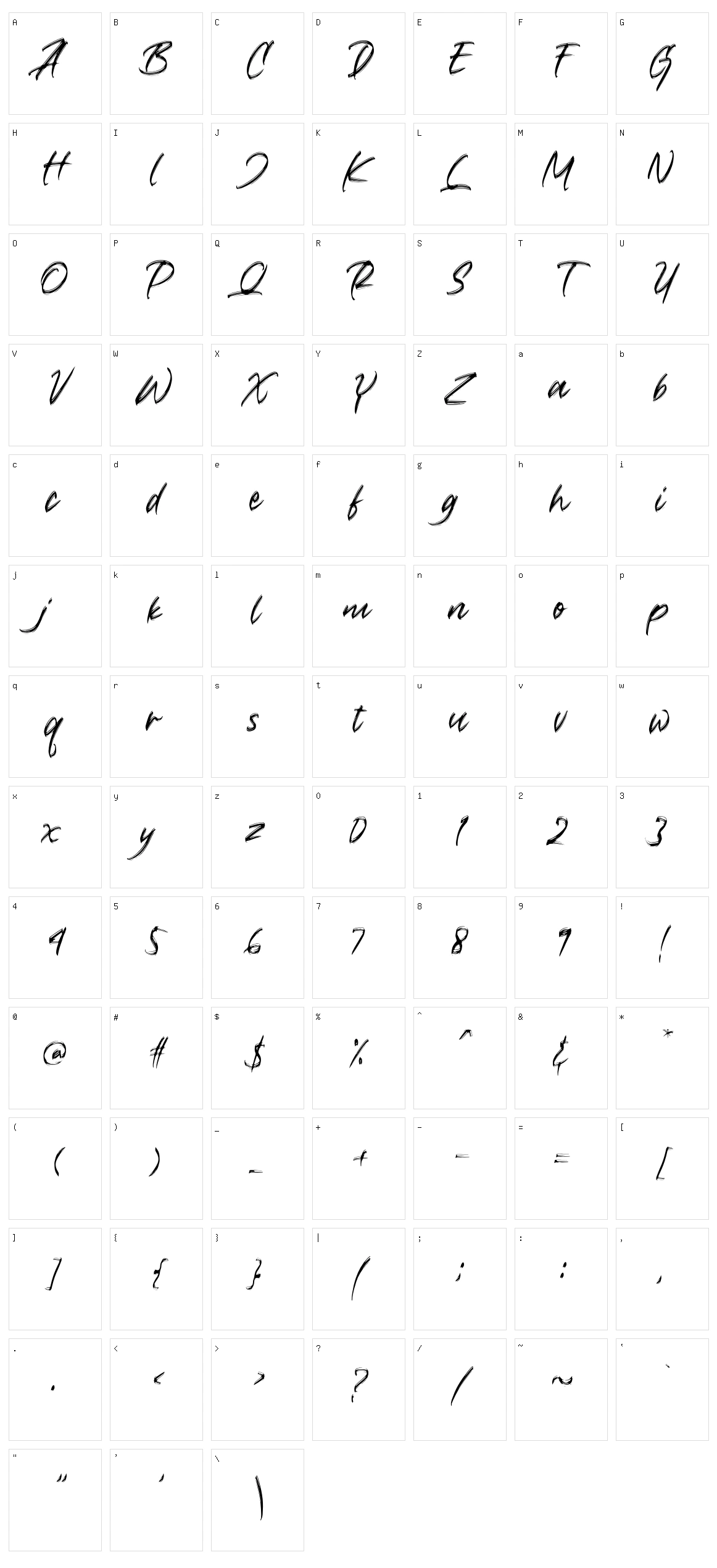 Crushed Character Set