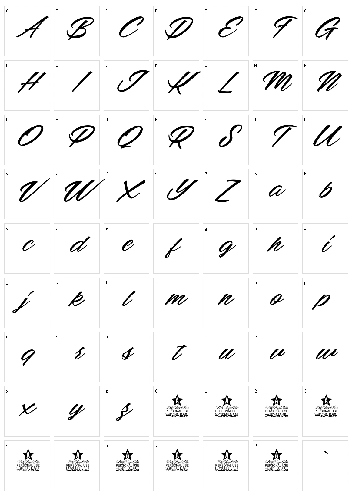 Mellissa Character Set
