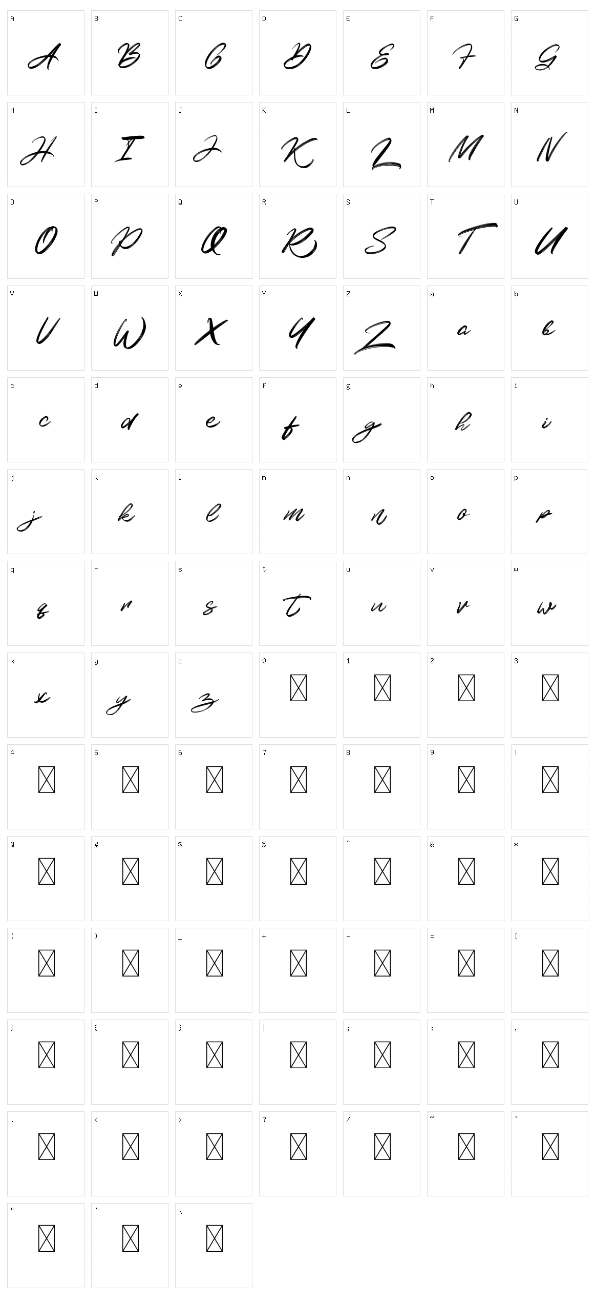 Kalvise Brushy Character Set