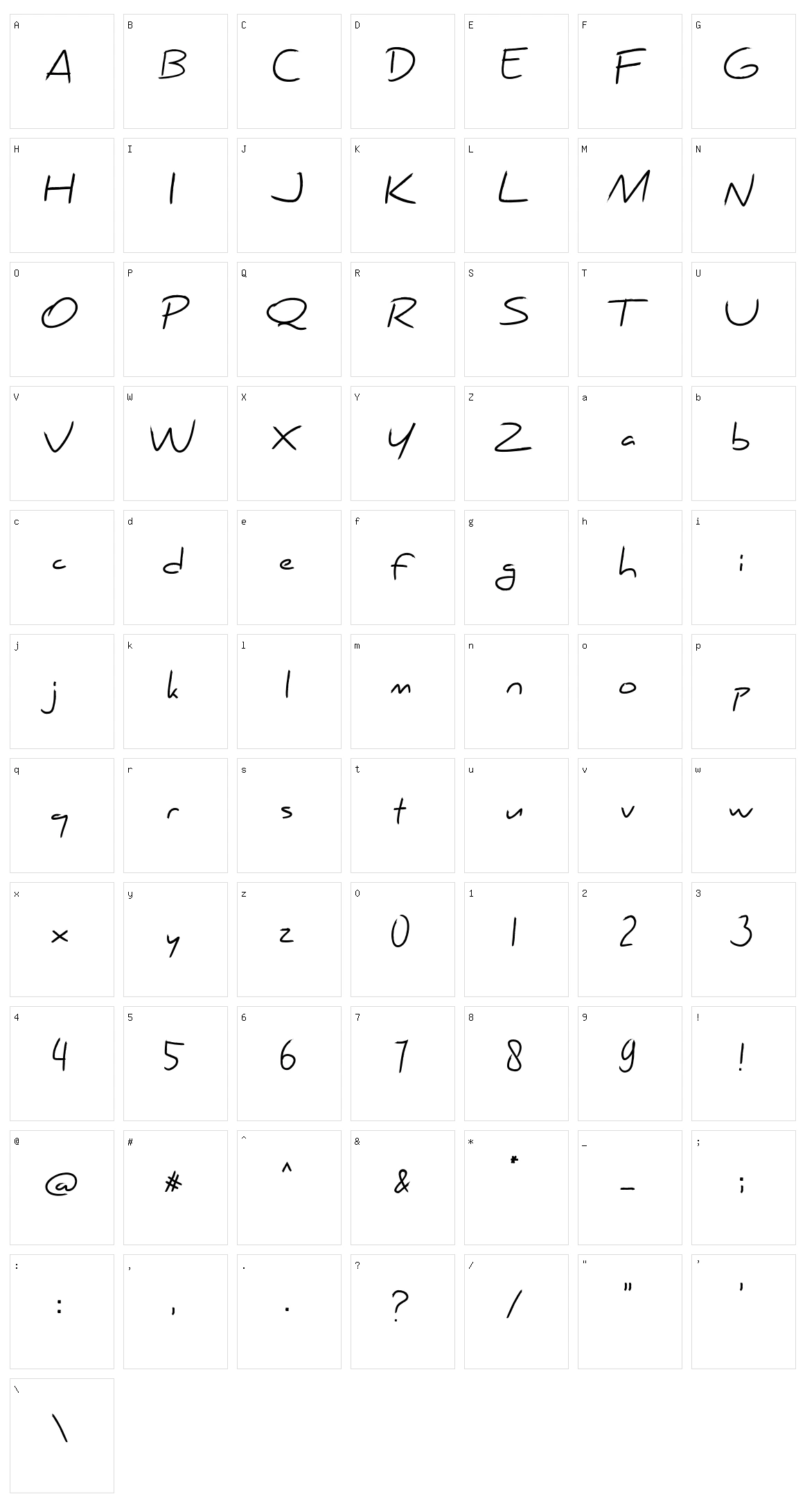 Kuashe Character Set