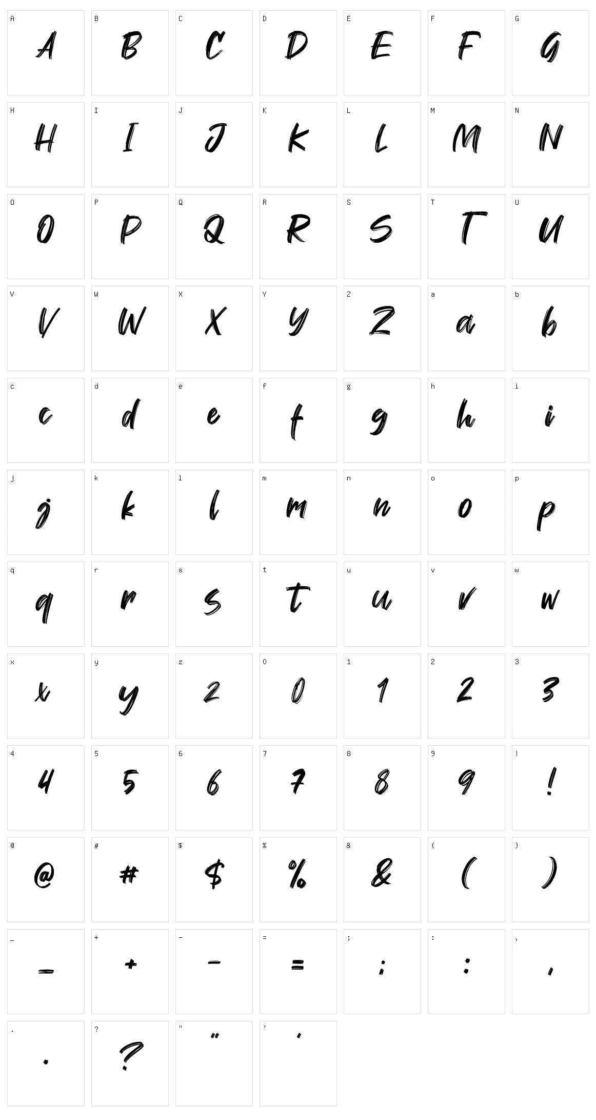Wellfont Character Set