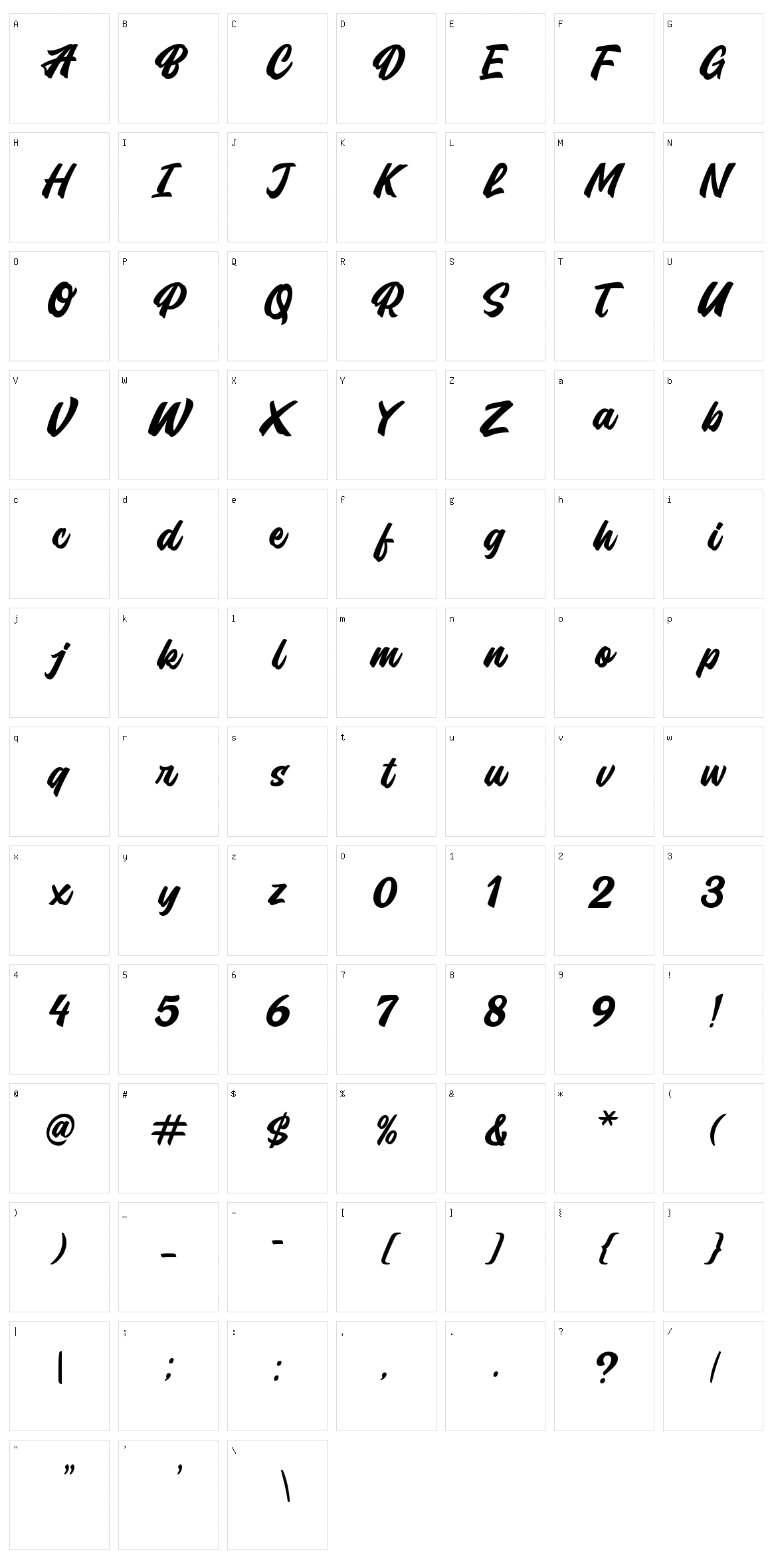 Bonesly Character Set