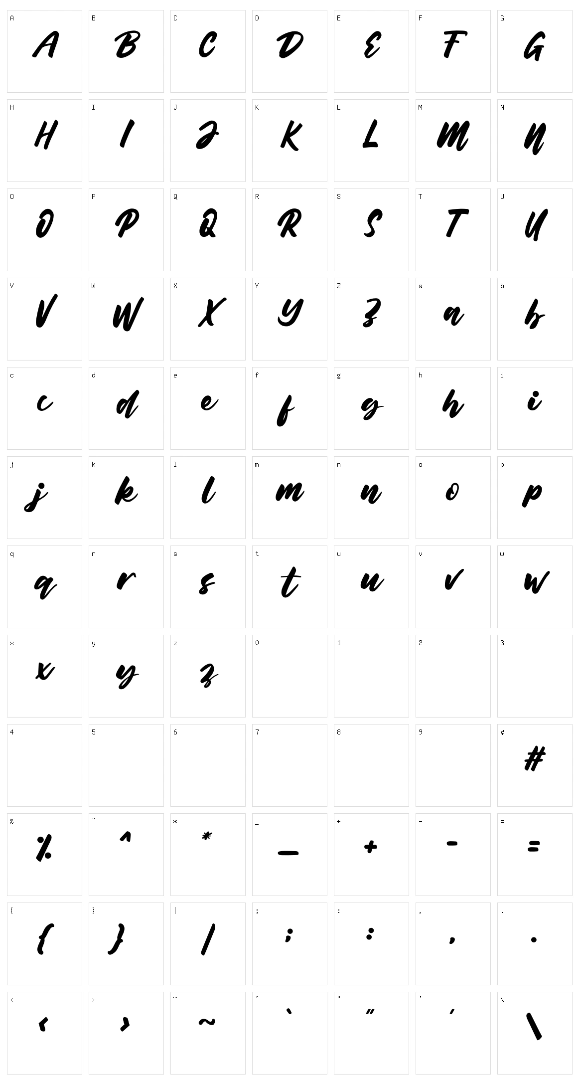 Belynda Character Set