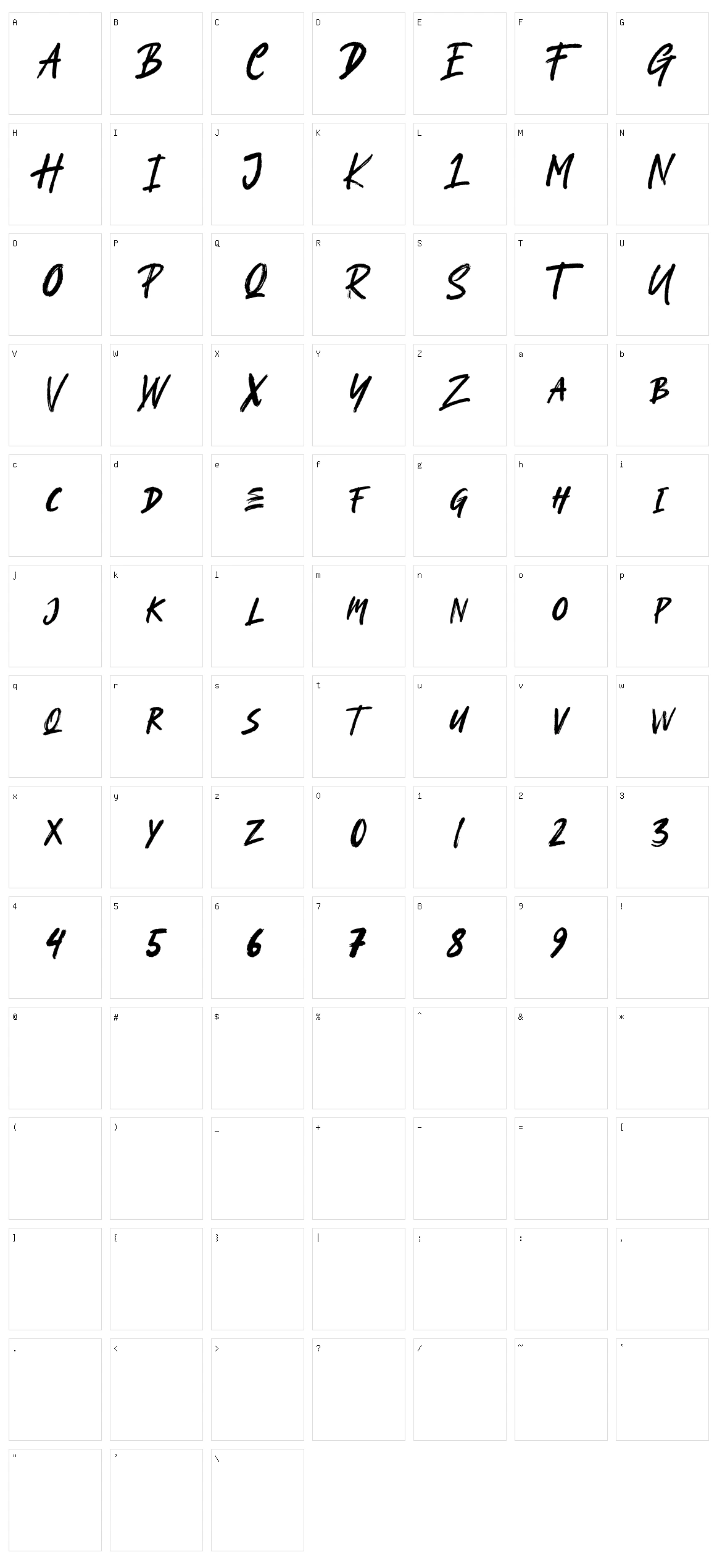 Brightland Character Set