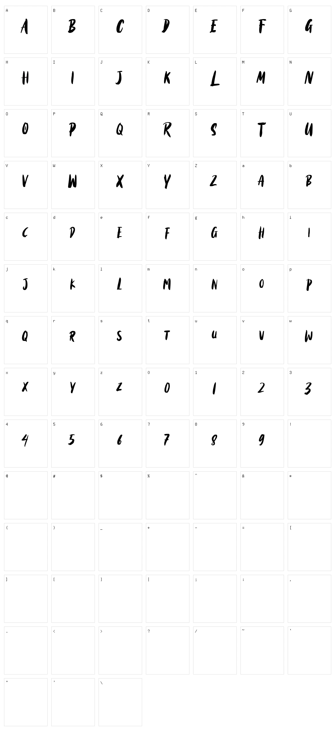 Black Torch Character Set