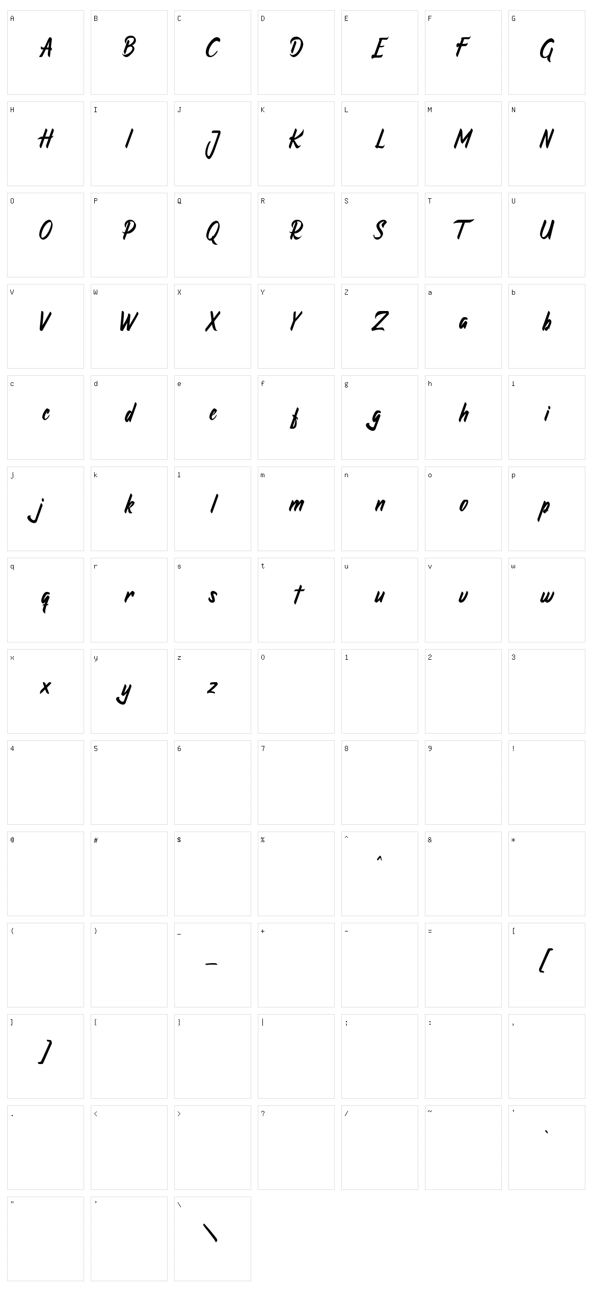 Atrusttacho Character Set