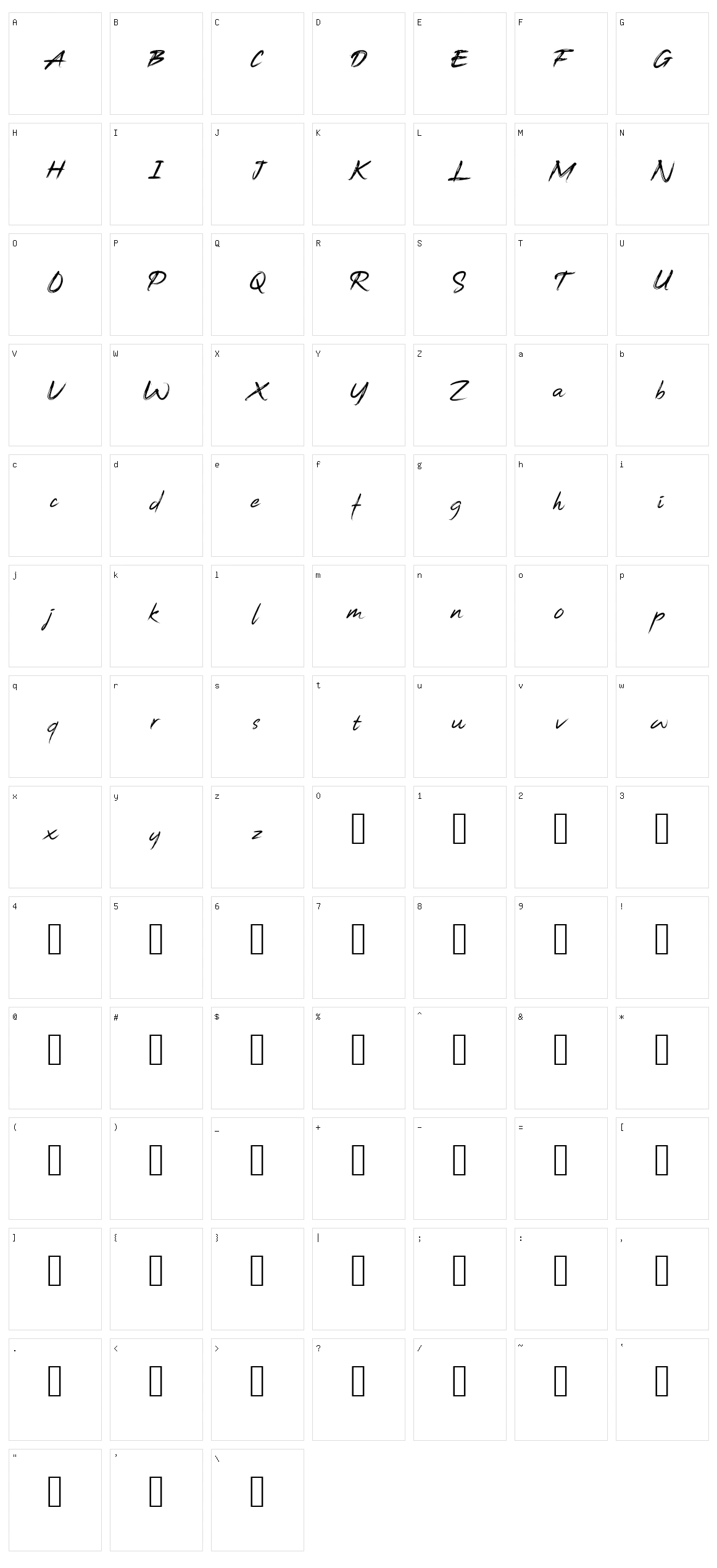 Urgent Brush Character Set
