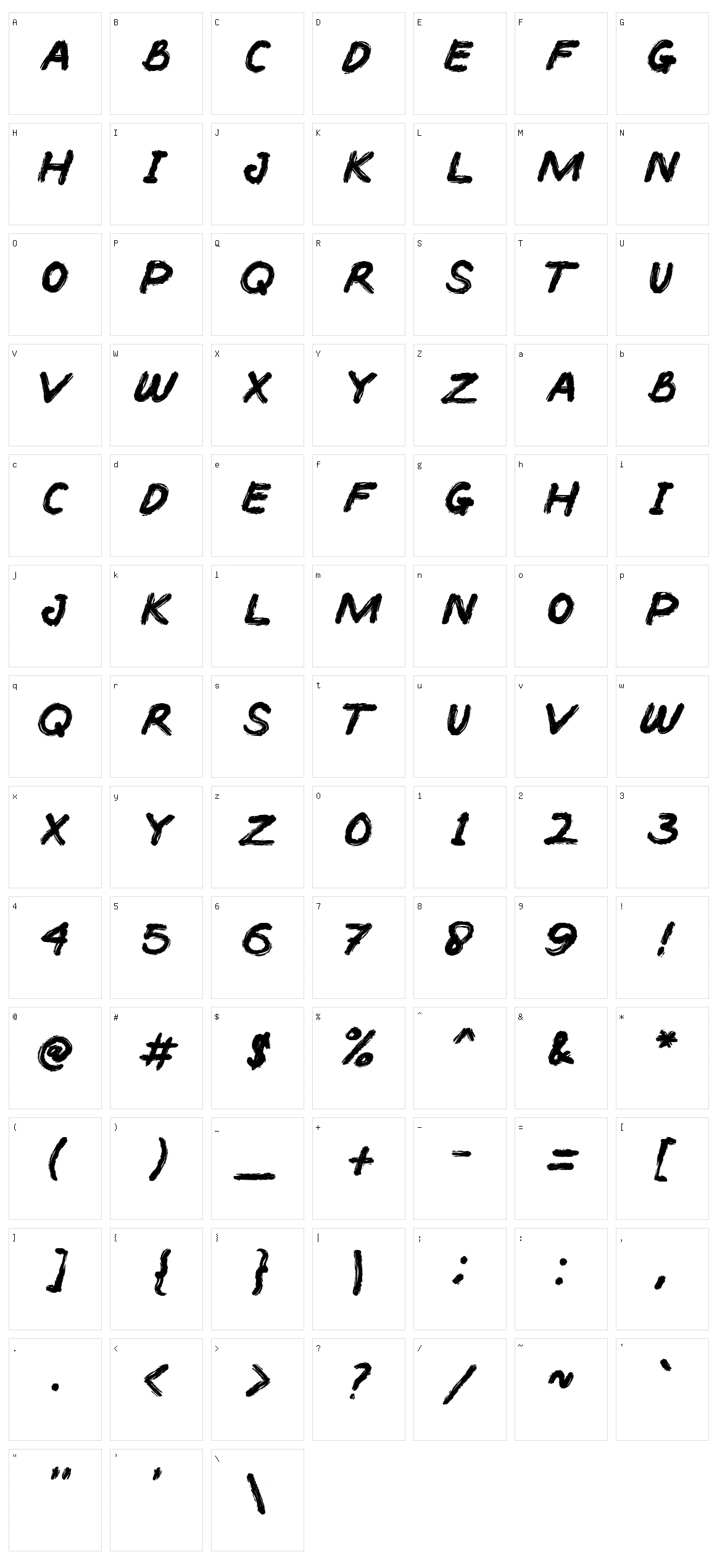 Bacoter Character Set