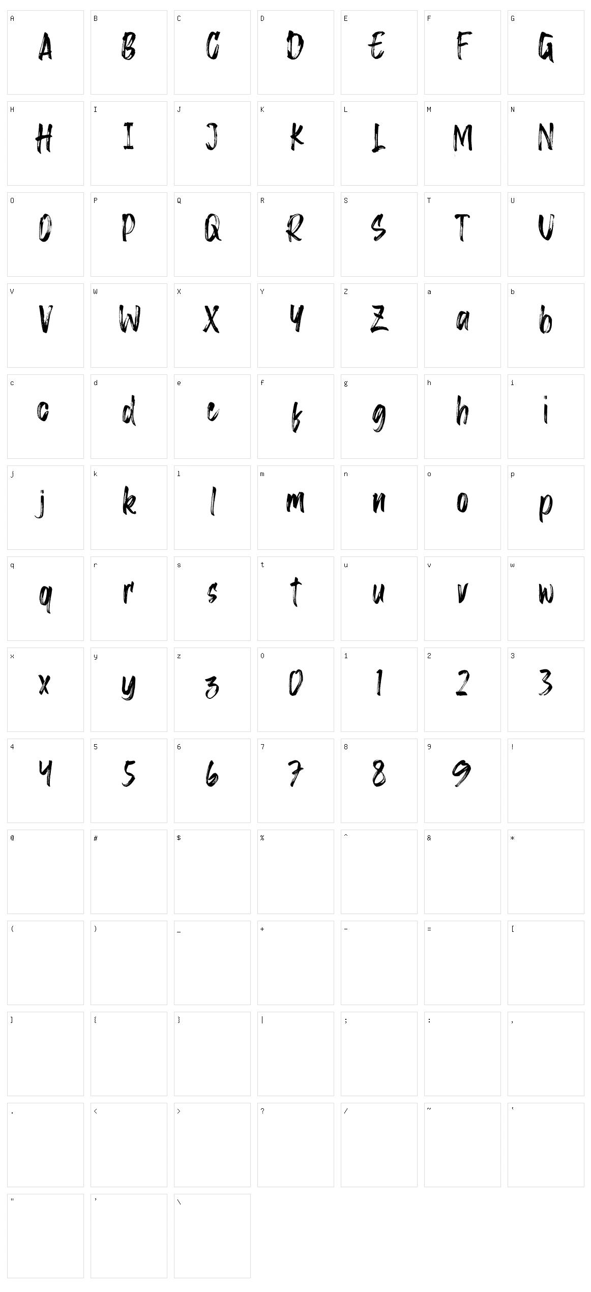 Saggacity Character Set