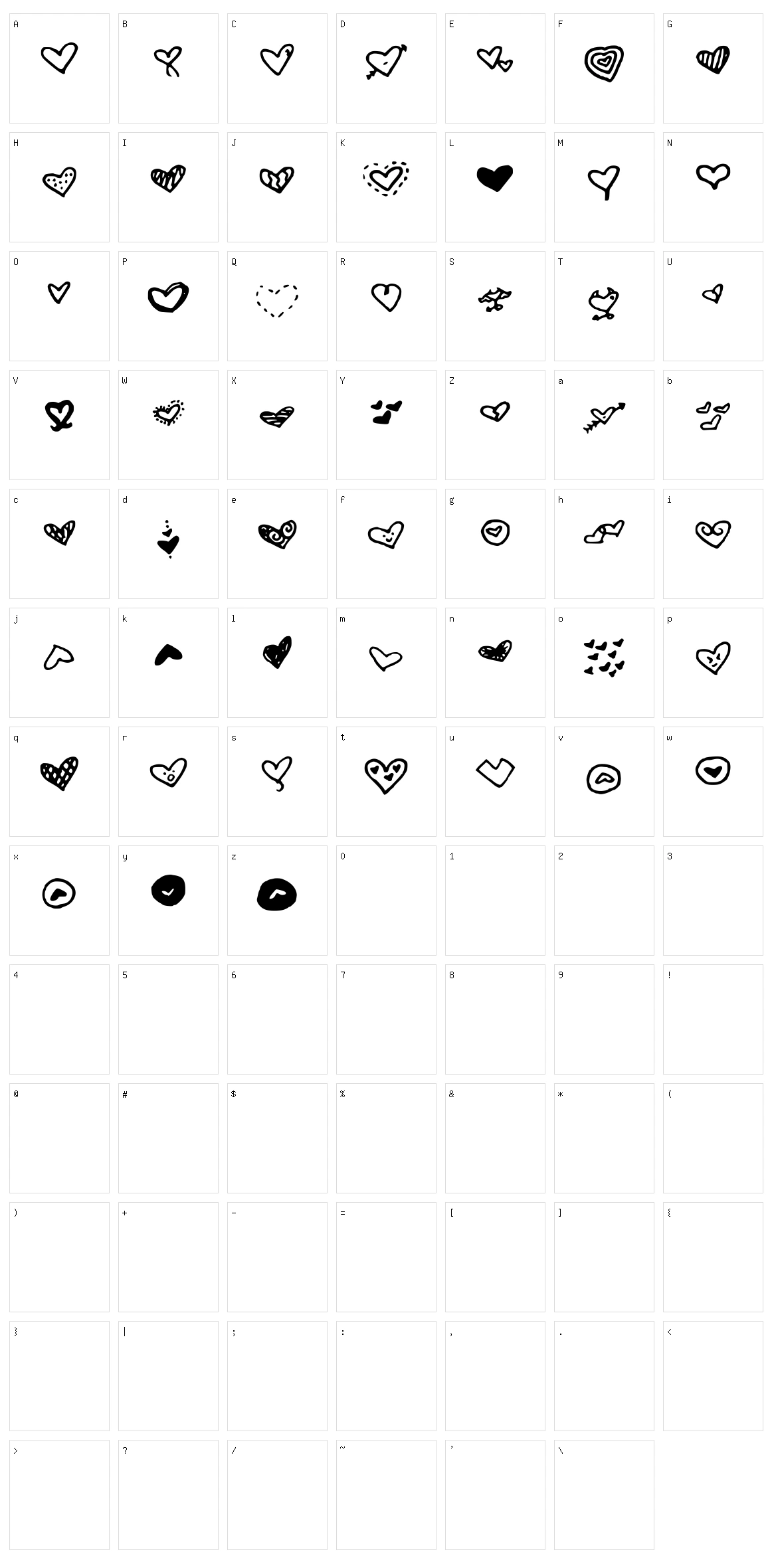 MW Heart Character Set