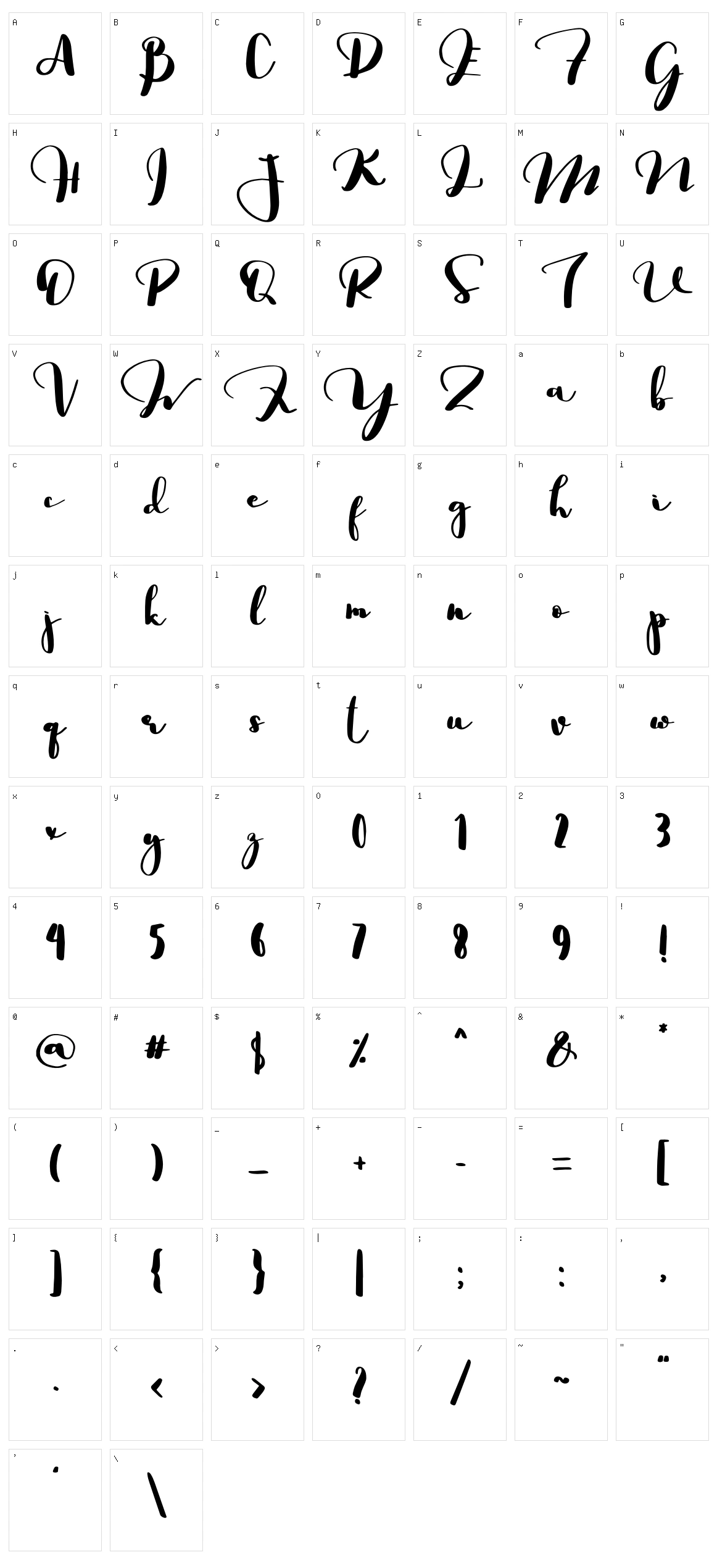 Saligra Character Set