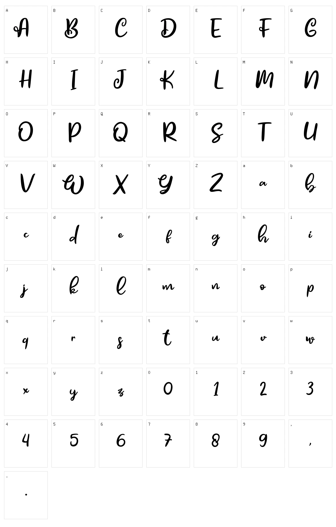 Bristle Character Set