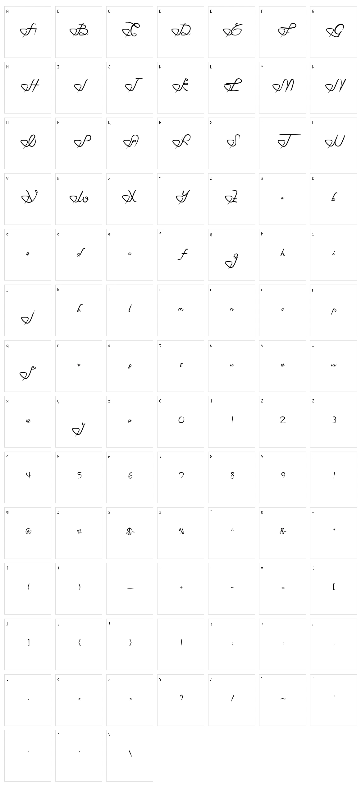 Love In You Character Set