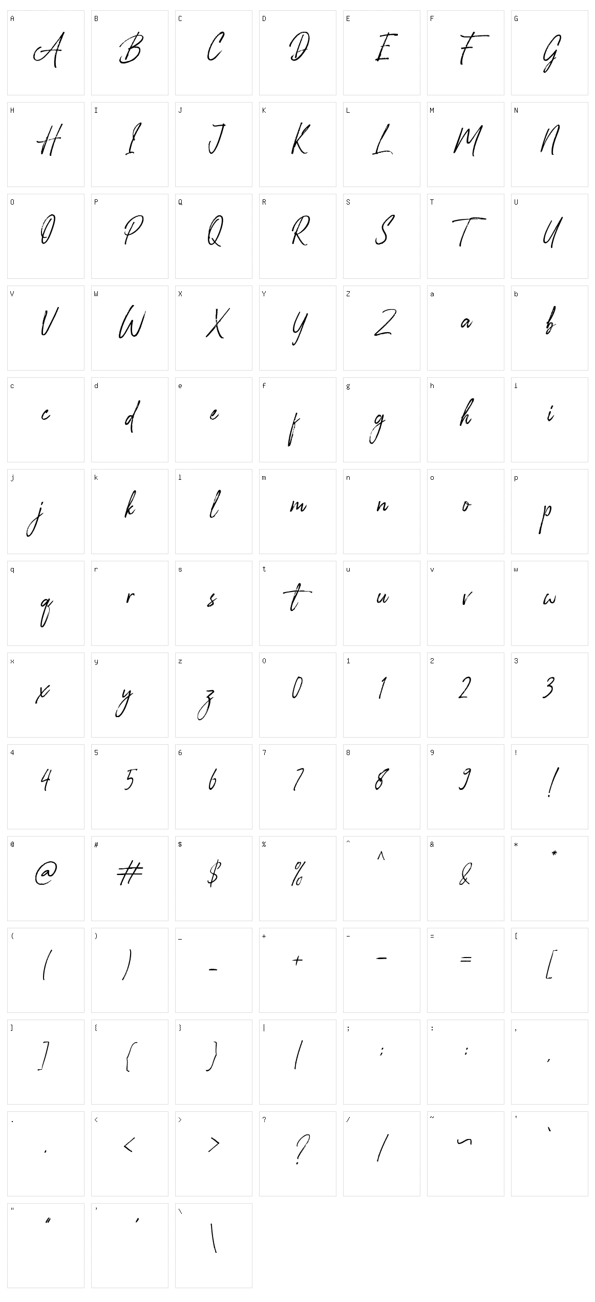 Glossy Night Character Set