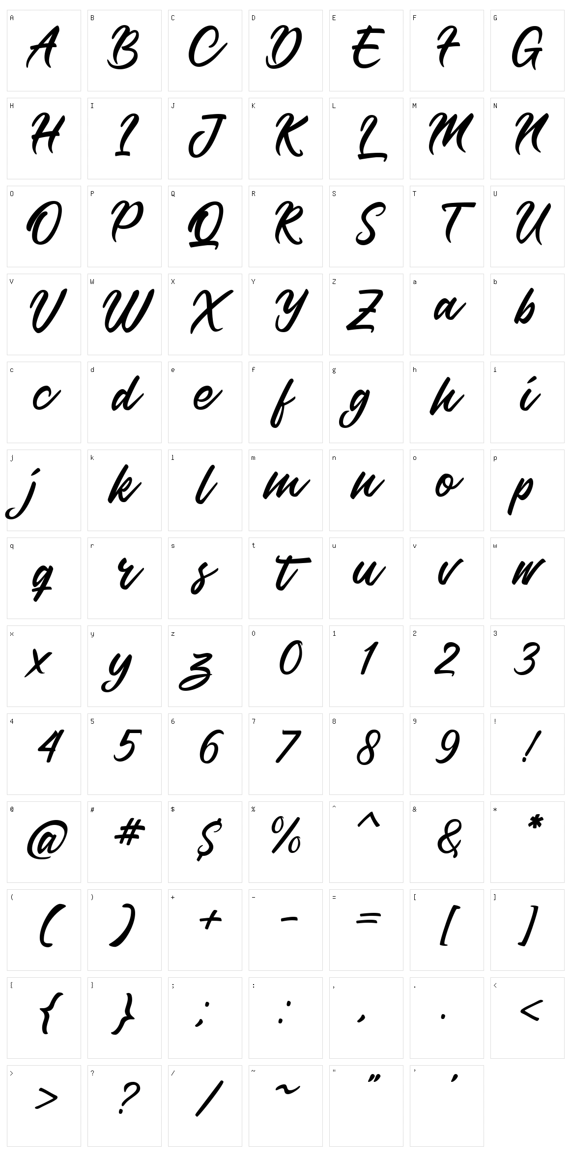 Carios Character Set