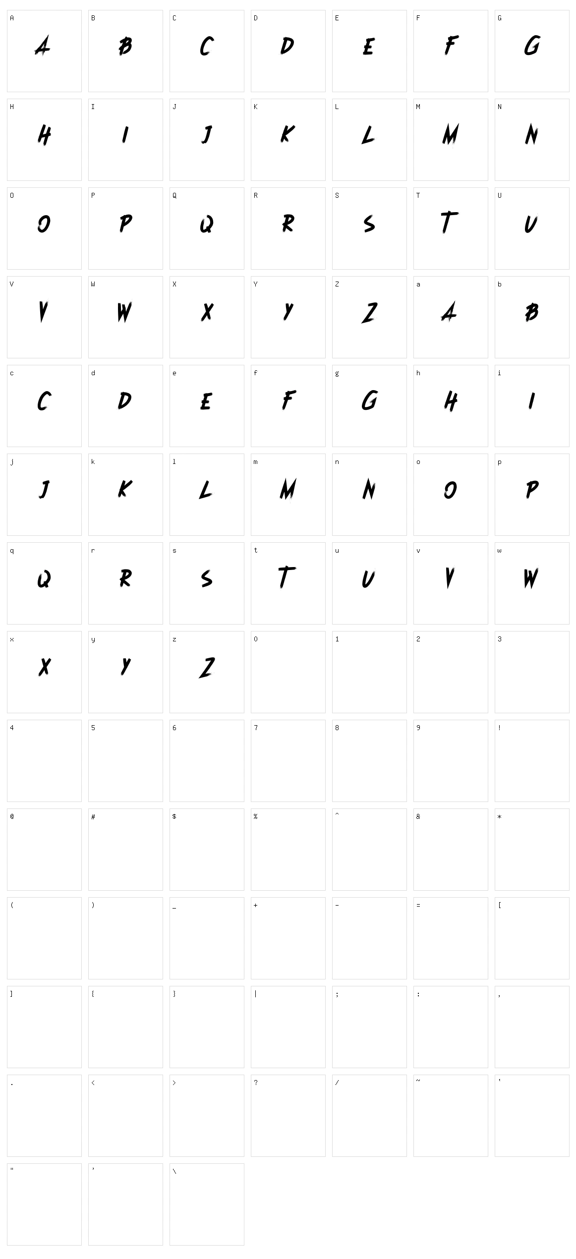 Dioxsida Character Set