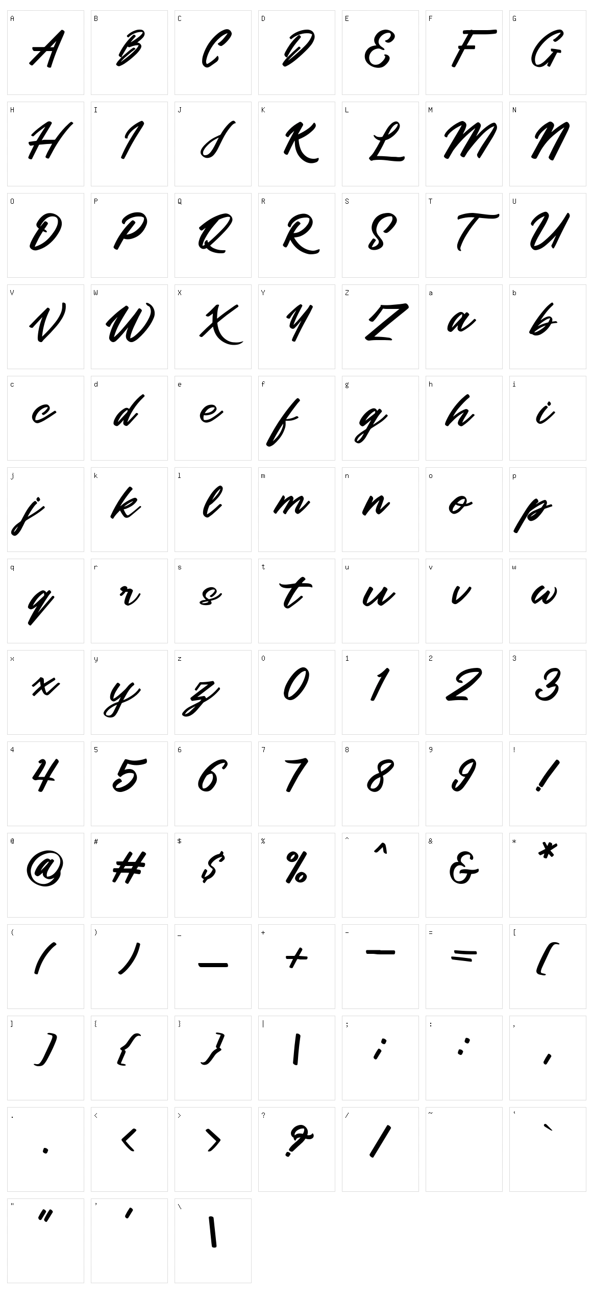 Hatchy Character Set
