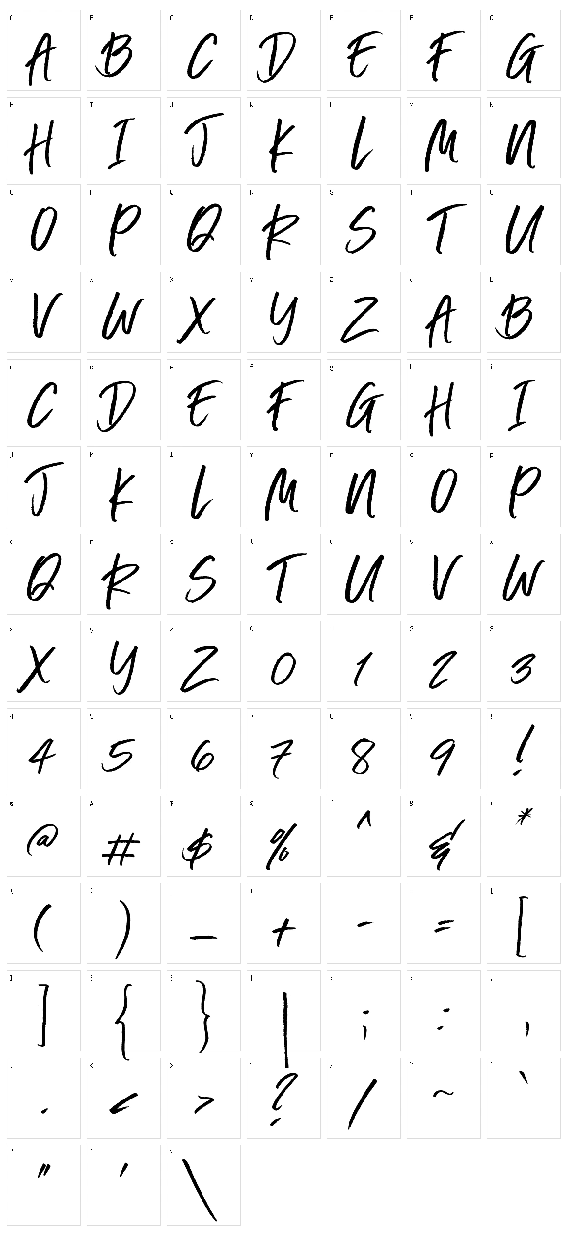 Everything Rises Character Set