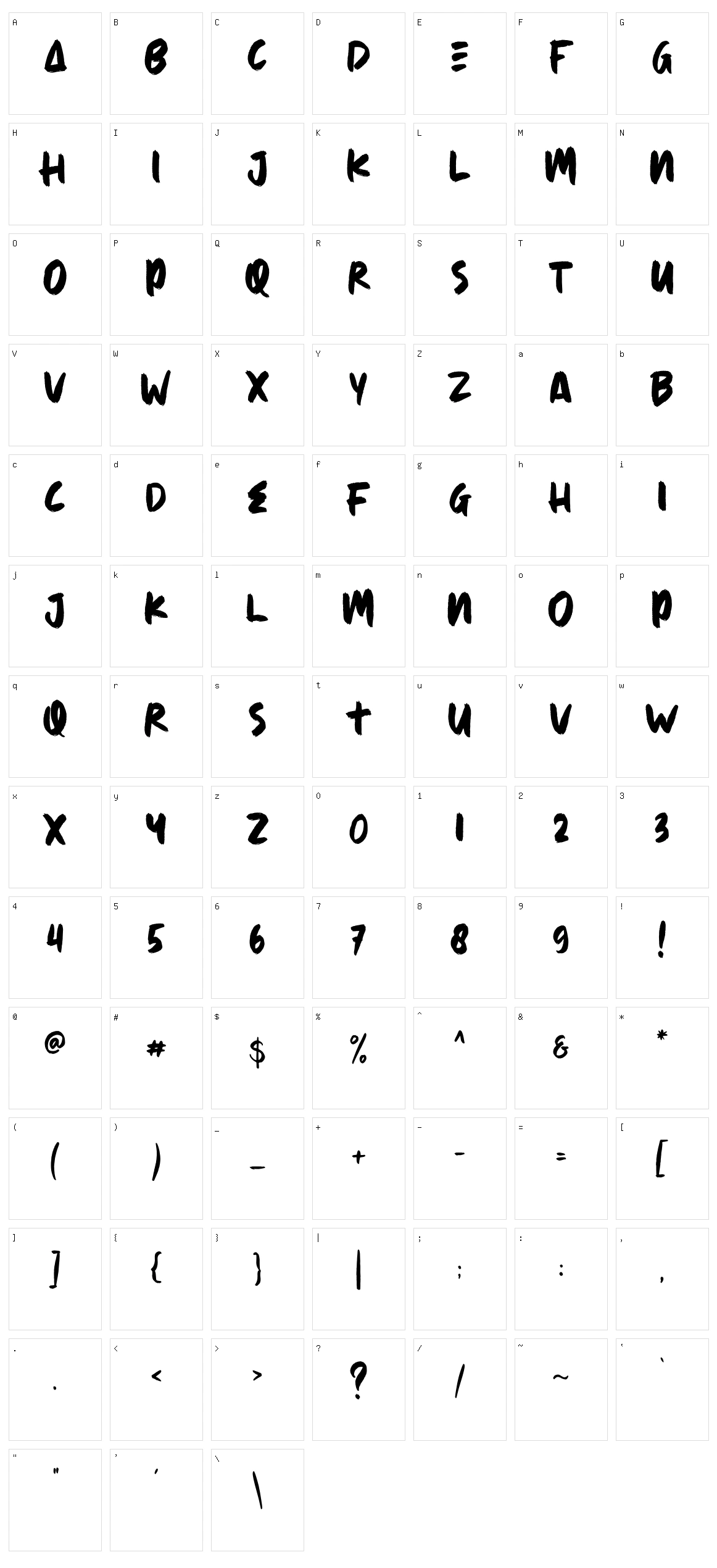 The Absolute Brush Character Set