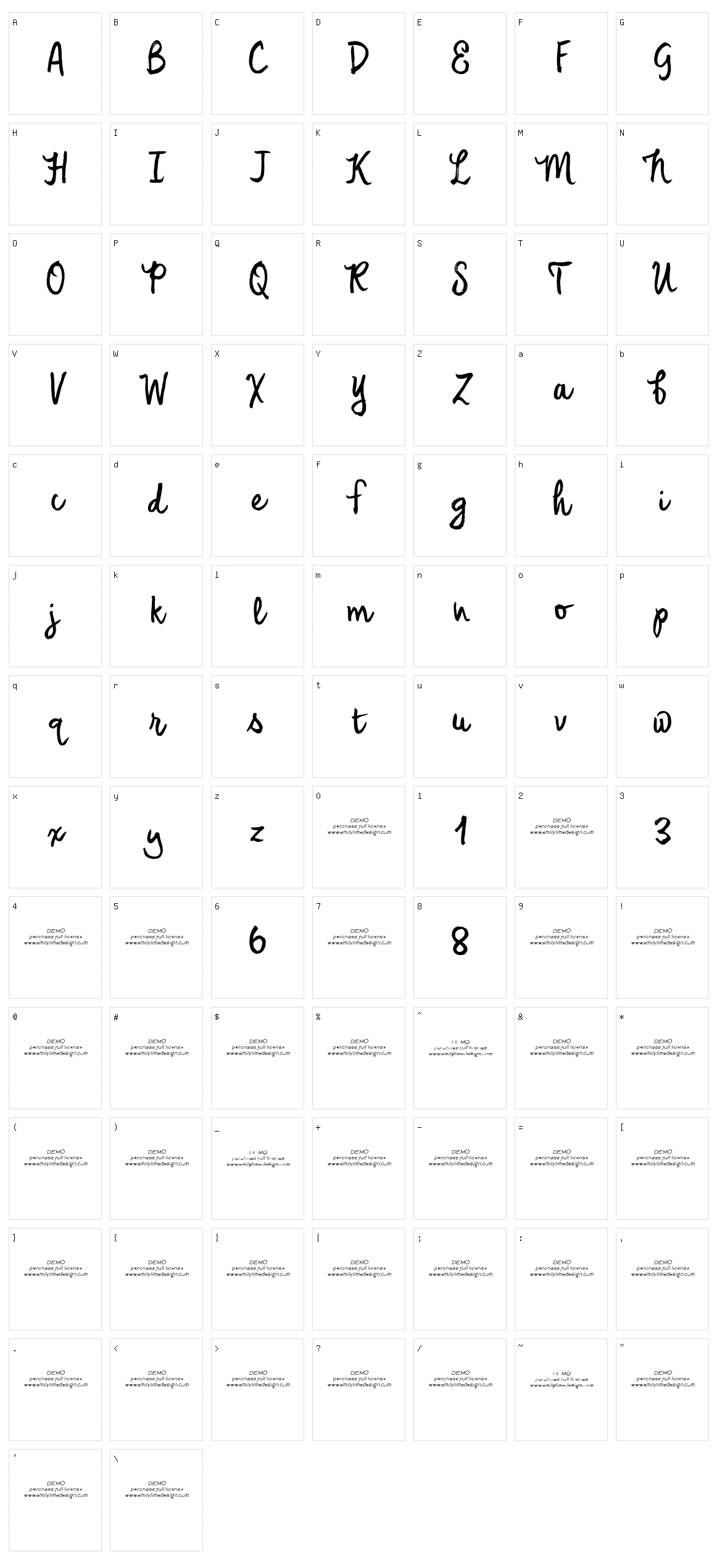 Emily Lime Brush Character Set