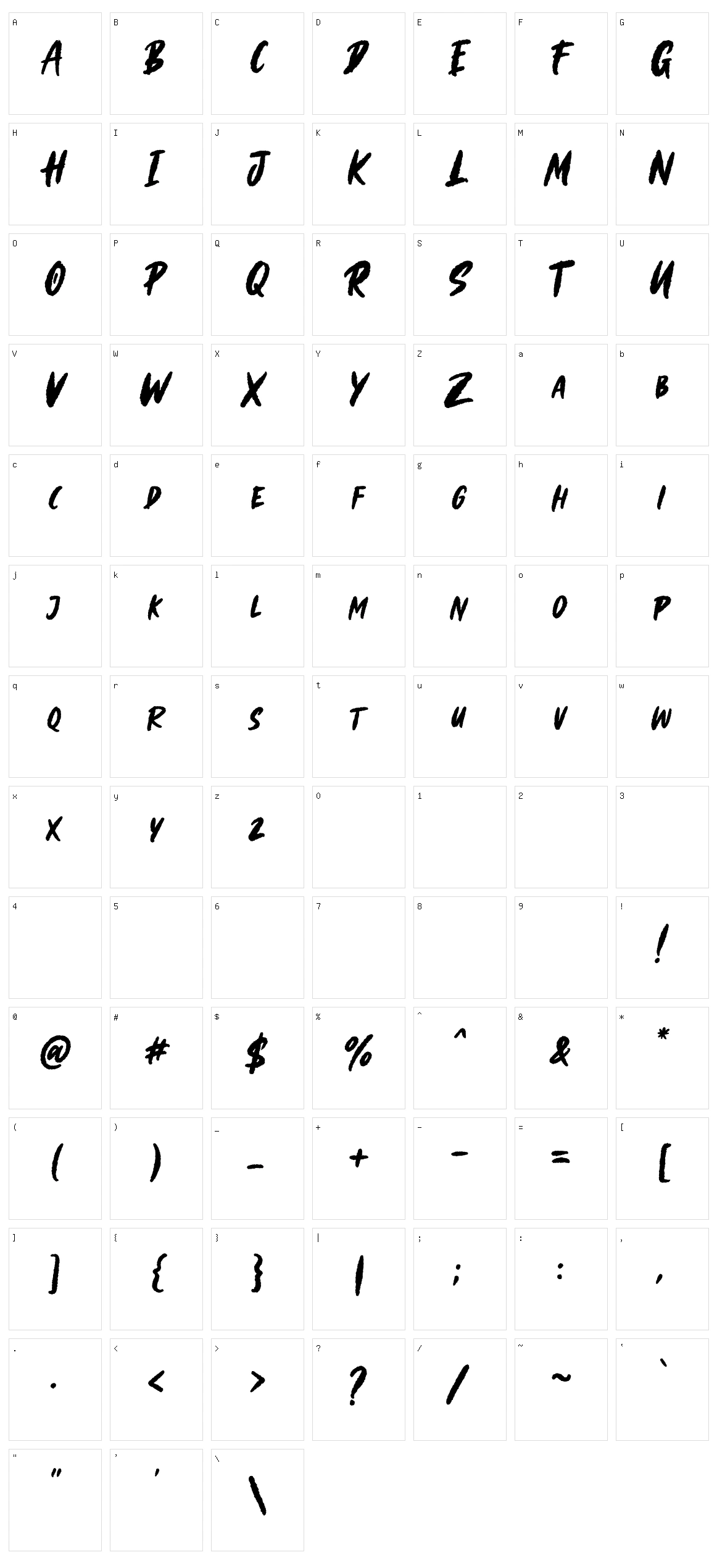 Gillattoz Character Set