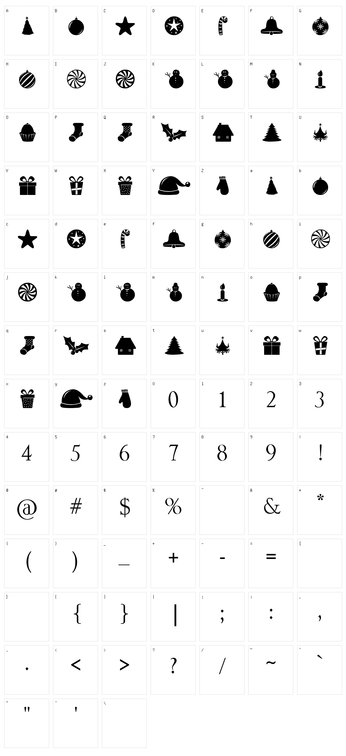 Christmas Shapes Character Set