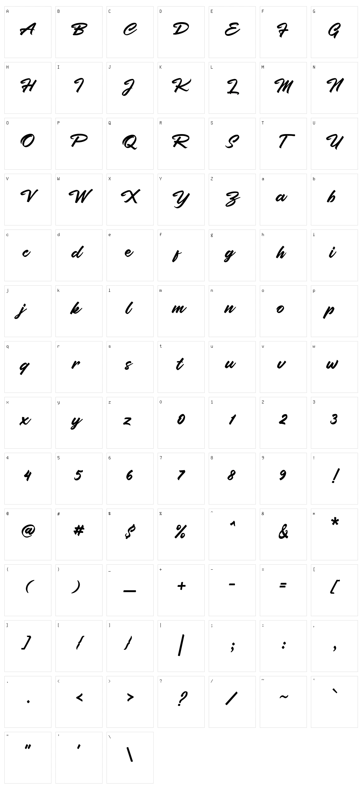 Brigan Character Set