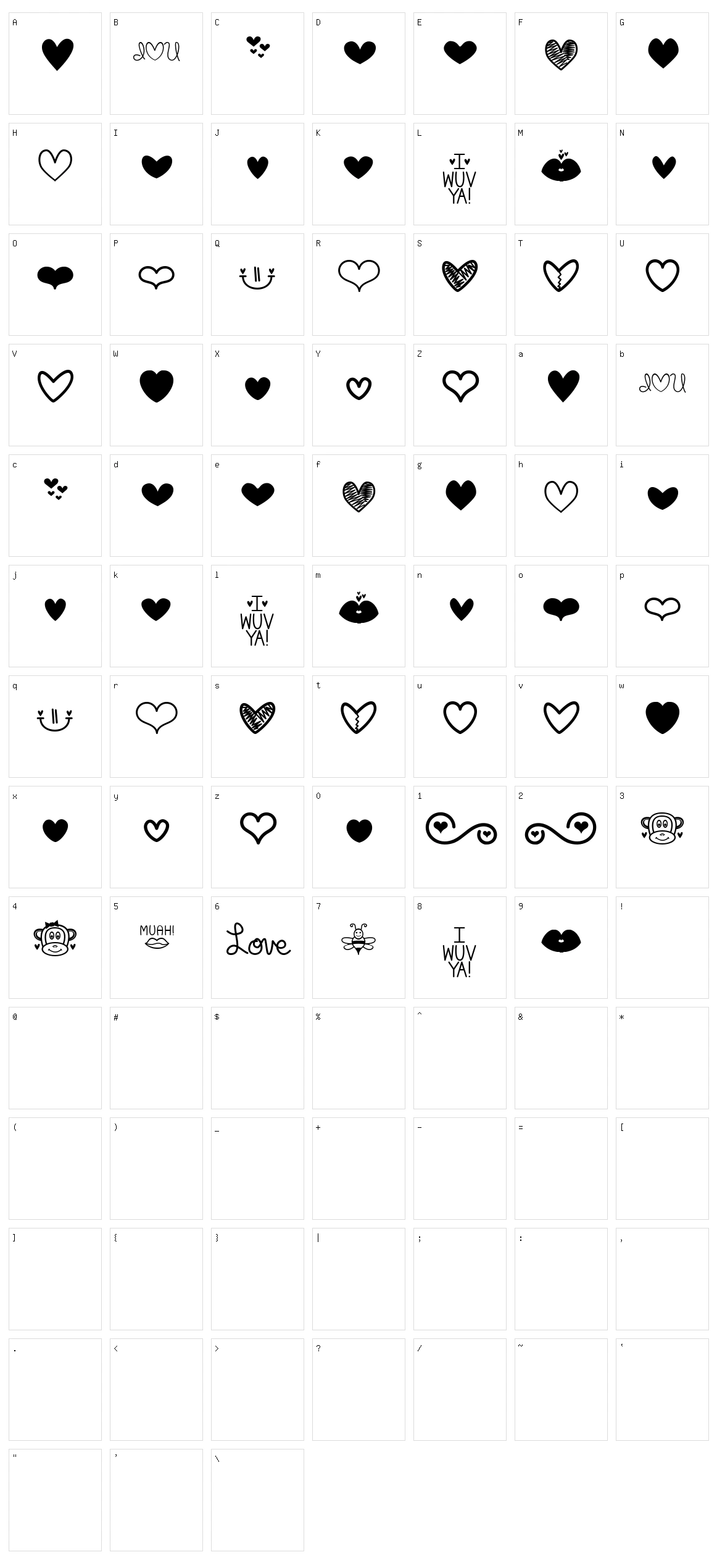 MF Love Dings Character Set