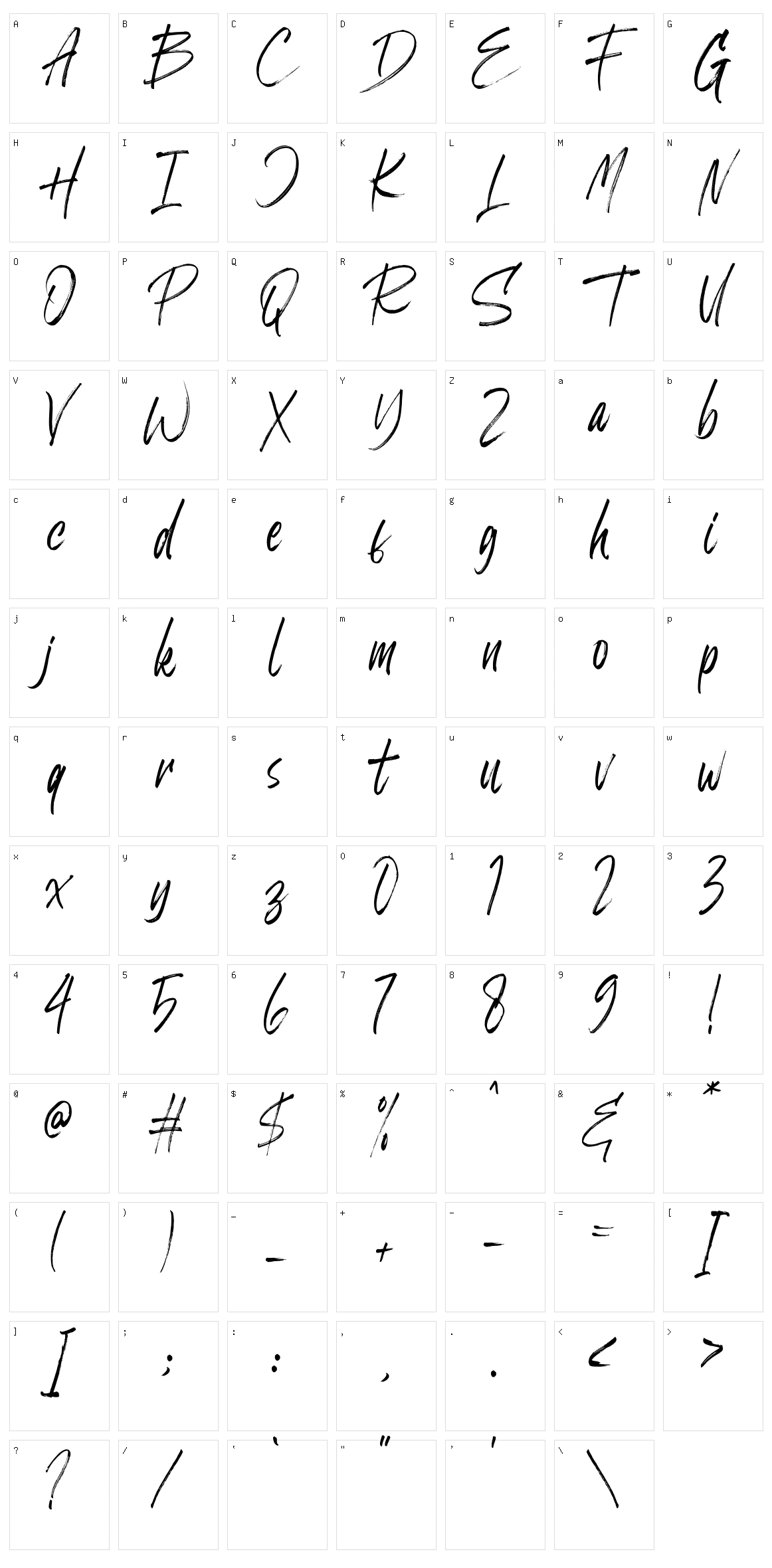 Billbest Character Set